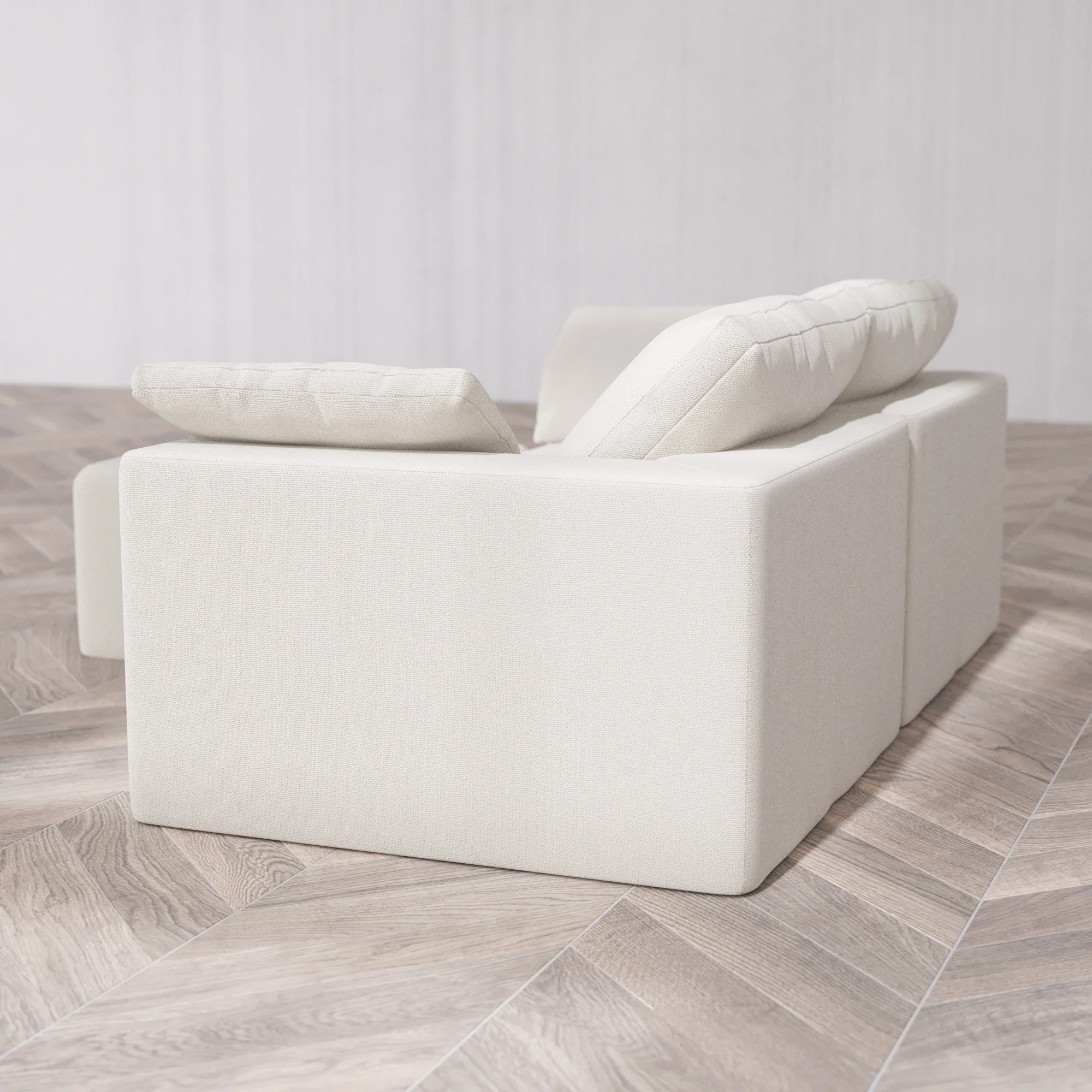 Slipcover Only - Modular Washable 2-Seater Sectional Cloud Sofa in Pearl - Image 5