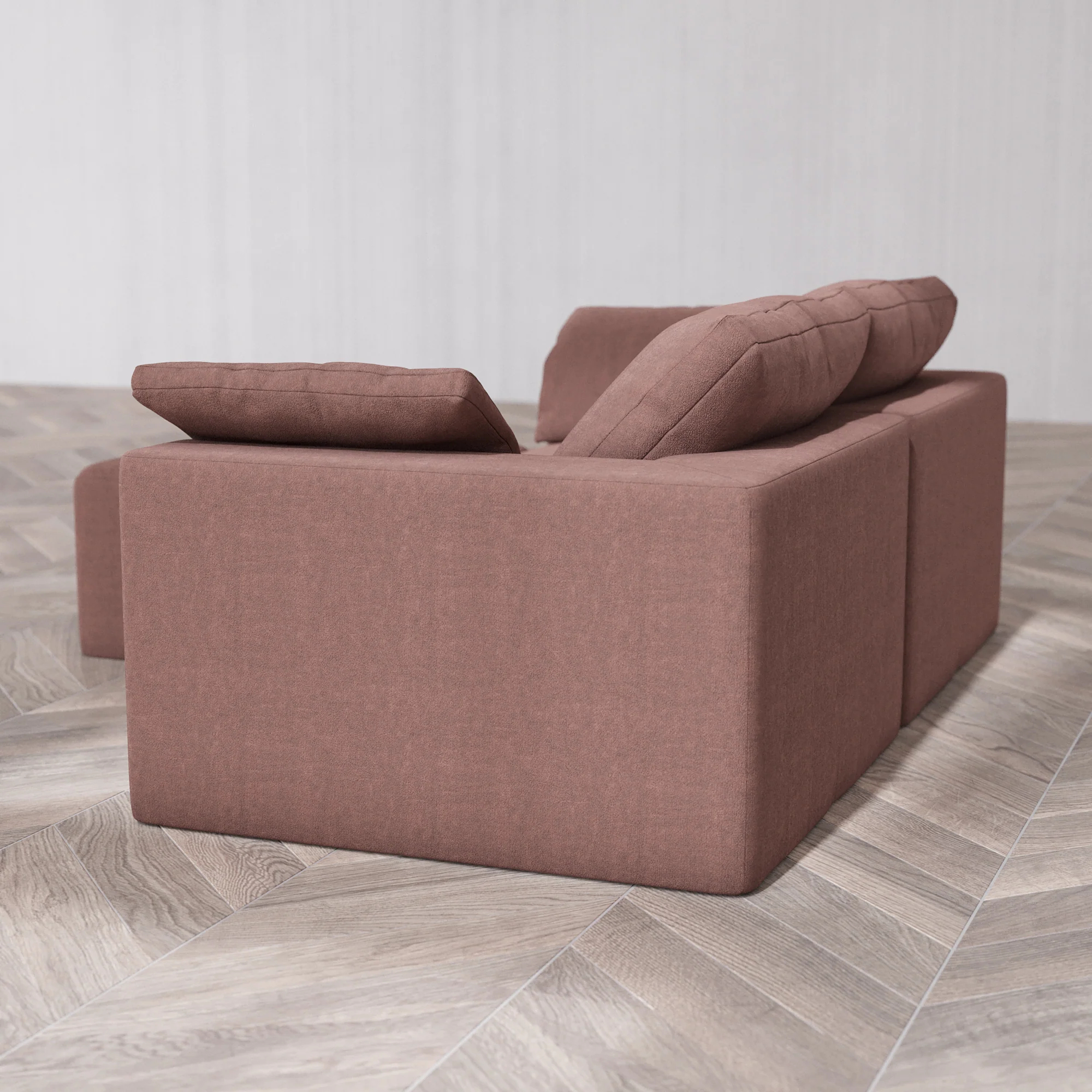 Slipcover Only - Modular Washable 2-Seater Sectional Cloud Sofa in Sumac - Image 5