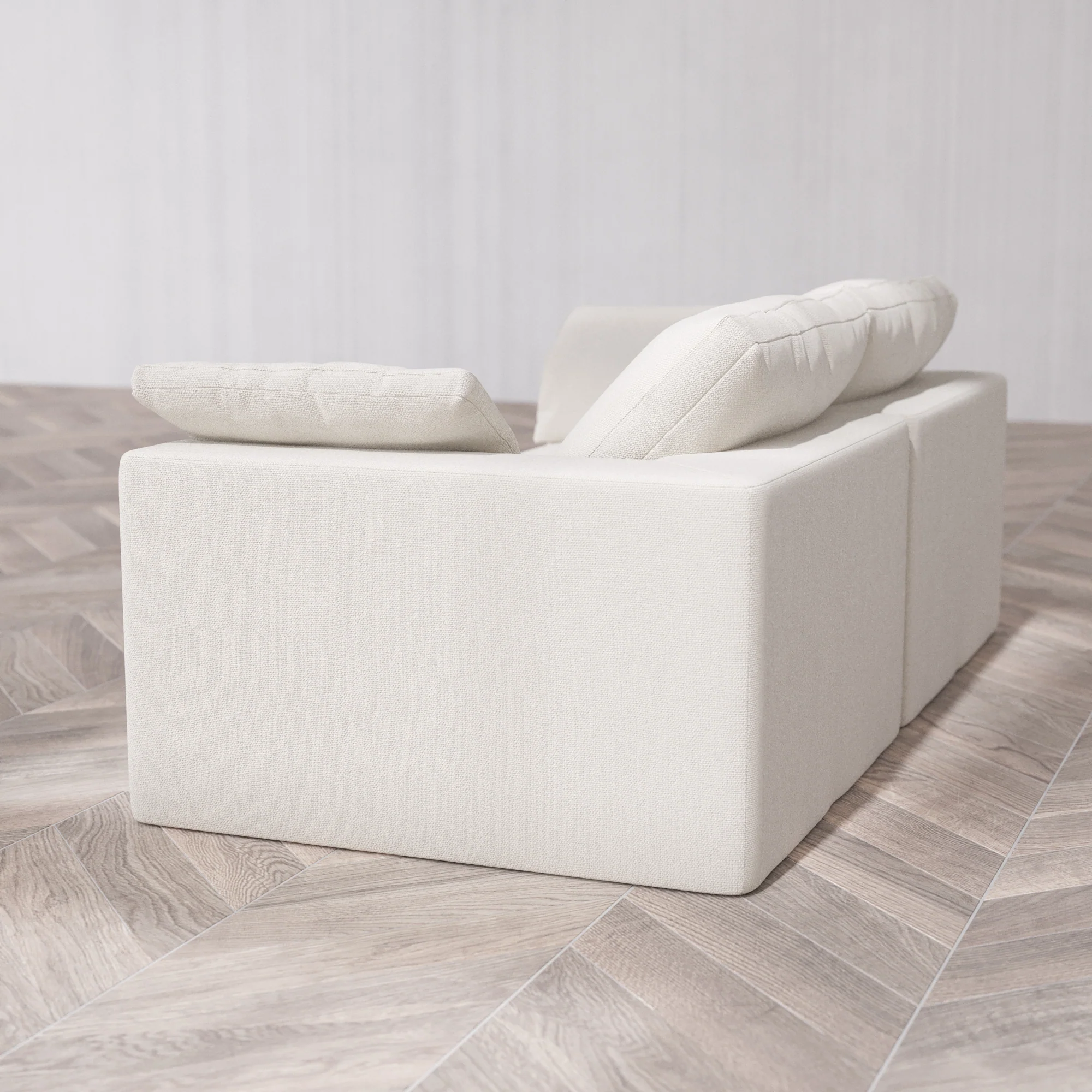 Slipcover Only - Modular Washable 2-Seater Cloud Sofa in Pearl - Image 5