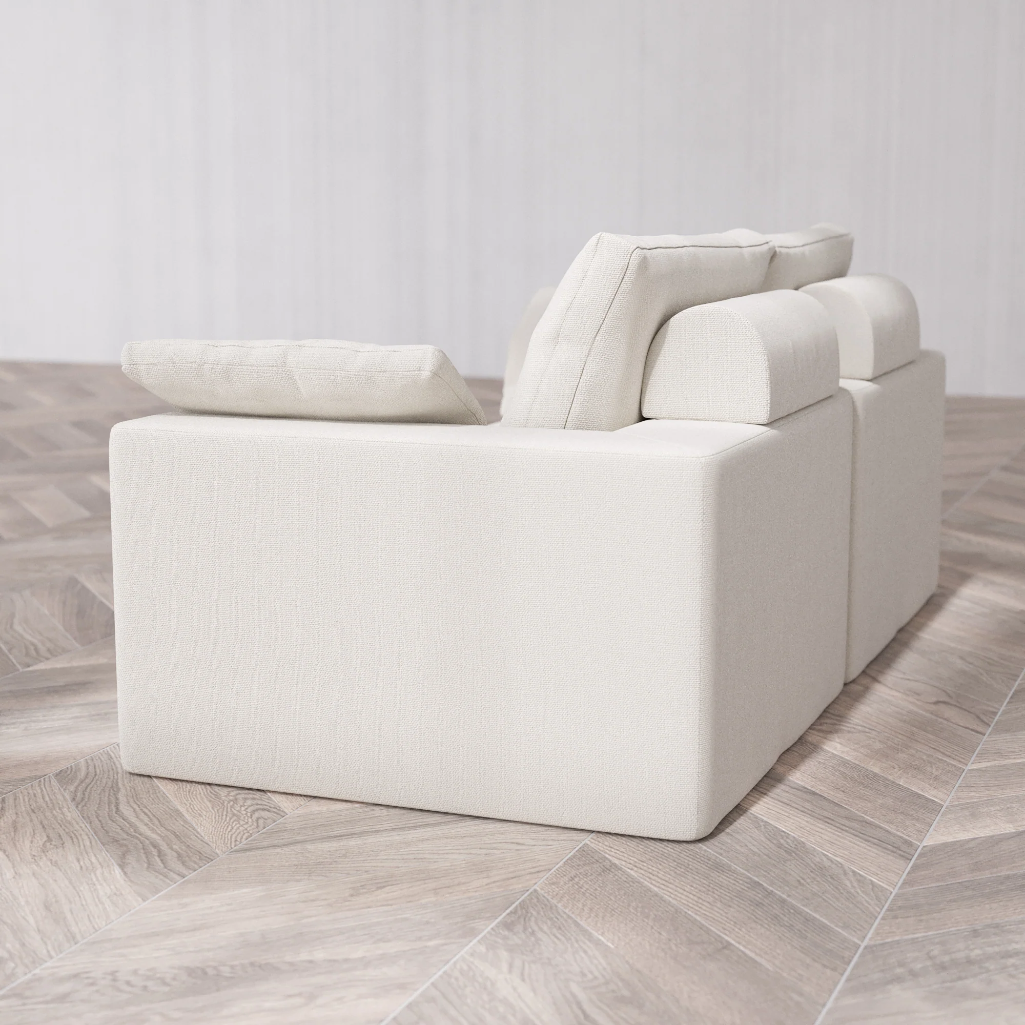 Slipcover Only - Modular Washable 2-Seater Cloud + Bolster Sofa in Pearl - Image 5