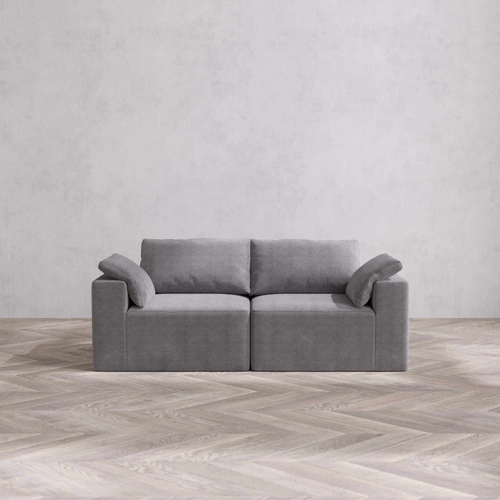 Slipcover Only - Modular Washable 2-Seater Cloud Sofa in Slate