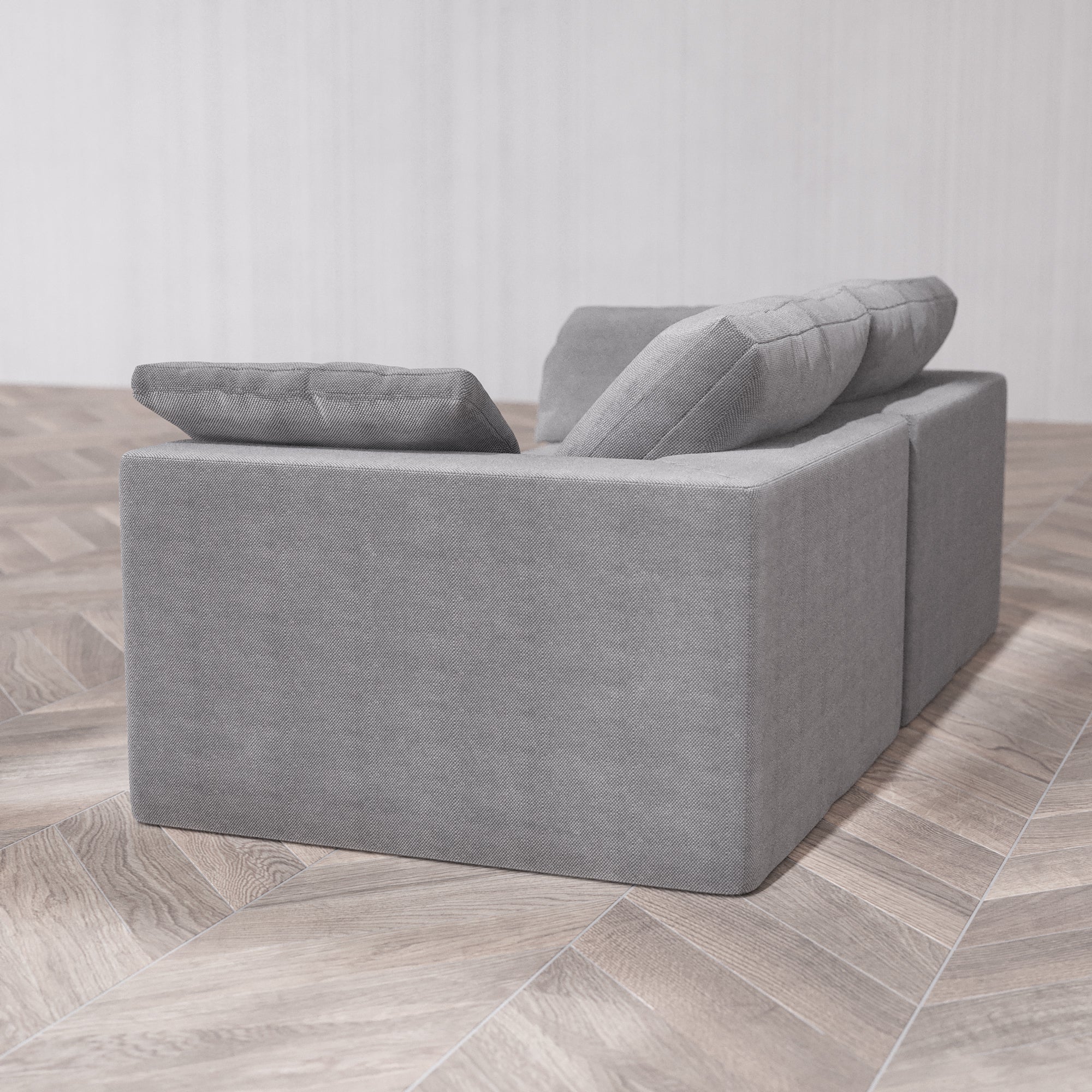 Slipcover Only - Modular Washable 2-Seater Cloud Sofa in Slate - Image 5