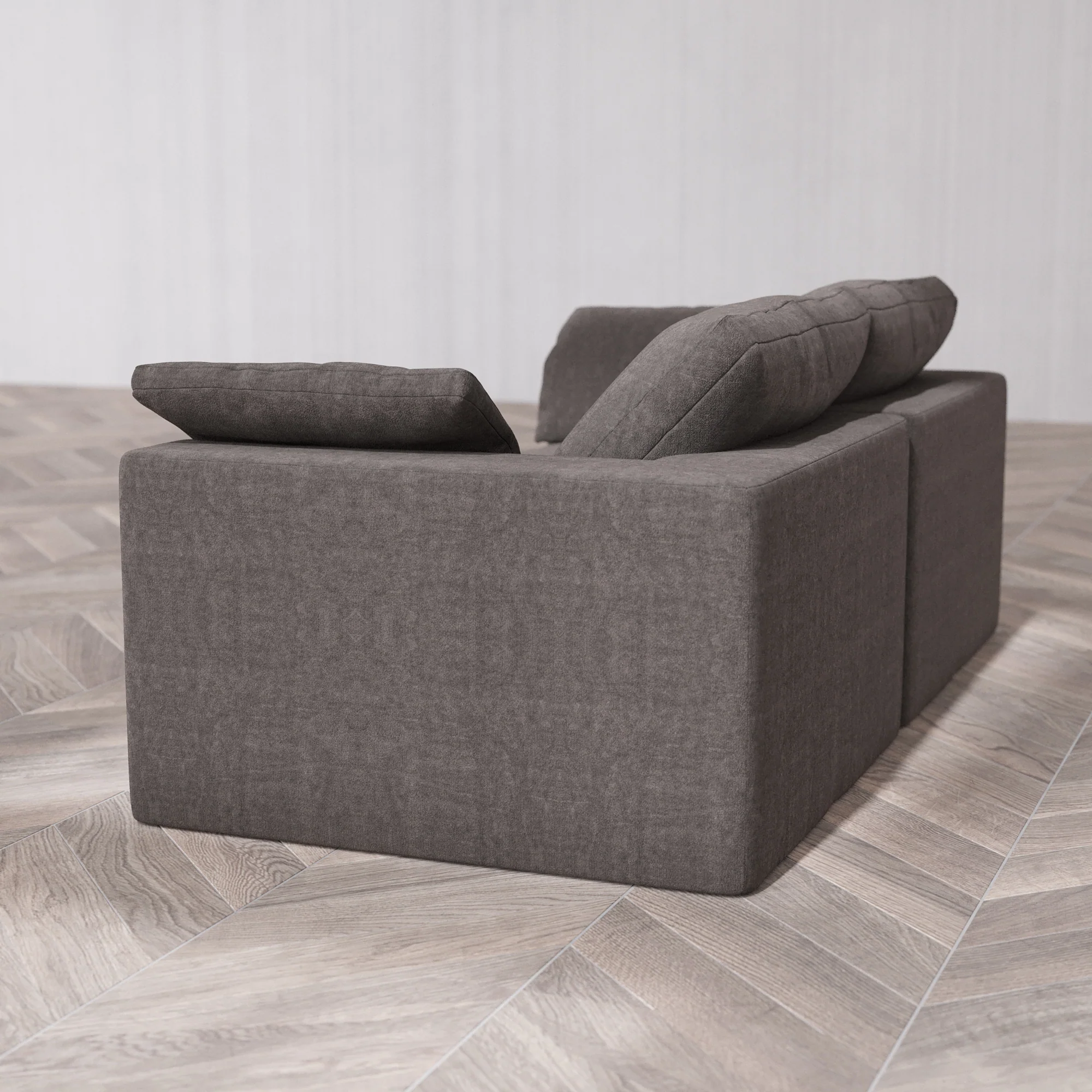 Slipcover Only - Modular Washable 2-Seater Cloud Sofa in Truffle - Image 5