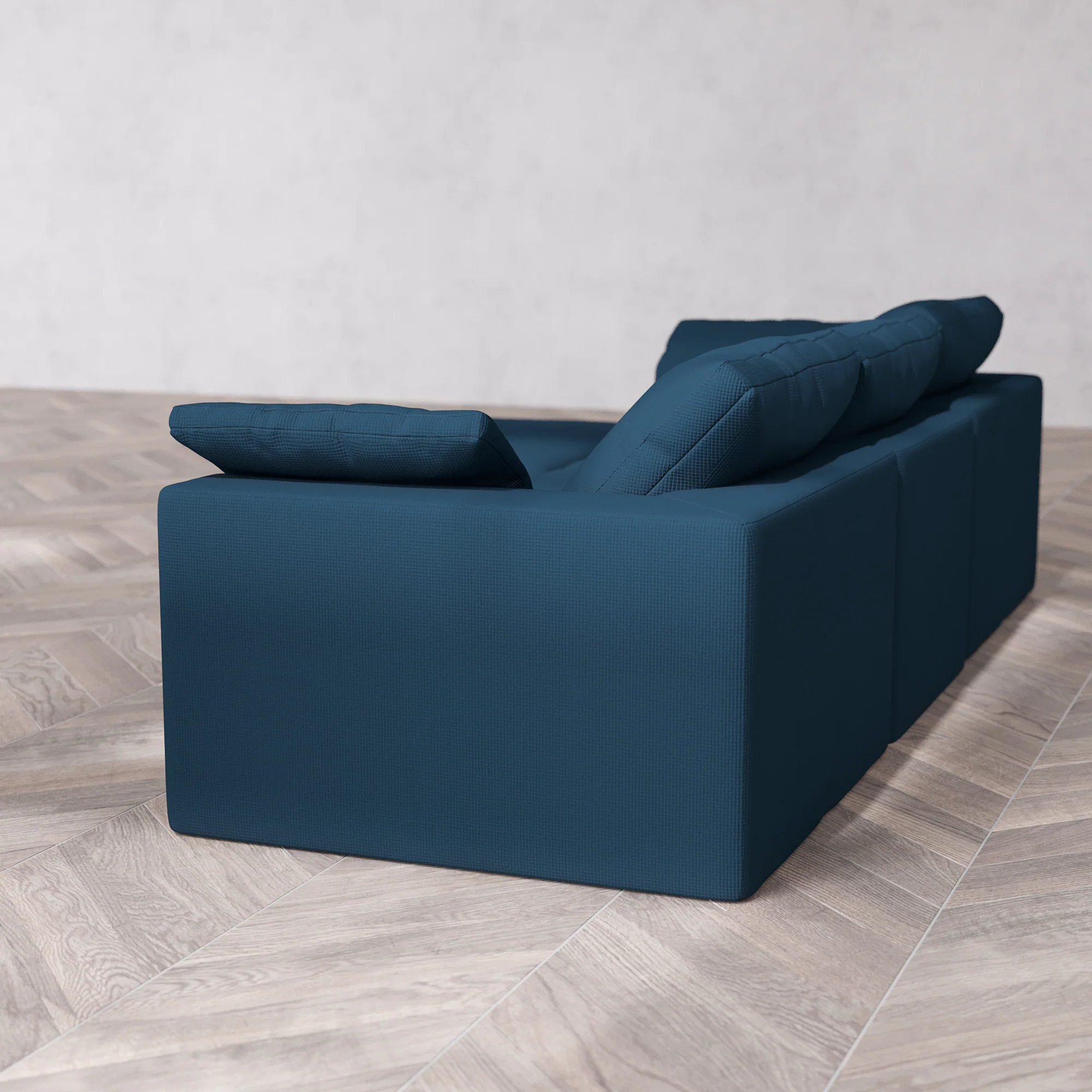 Slipcover Only - Modular Washable 3-Seater Chaise Sectional Cloud Sofa in Lazuli - Image 5