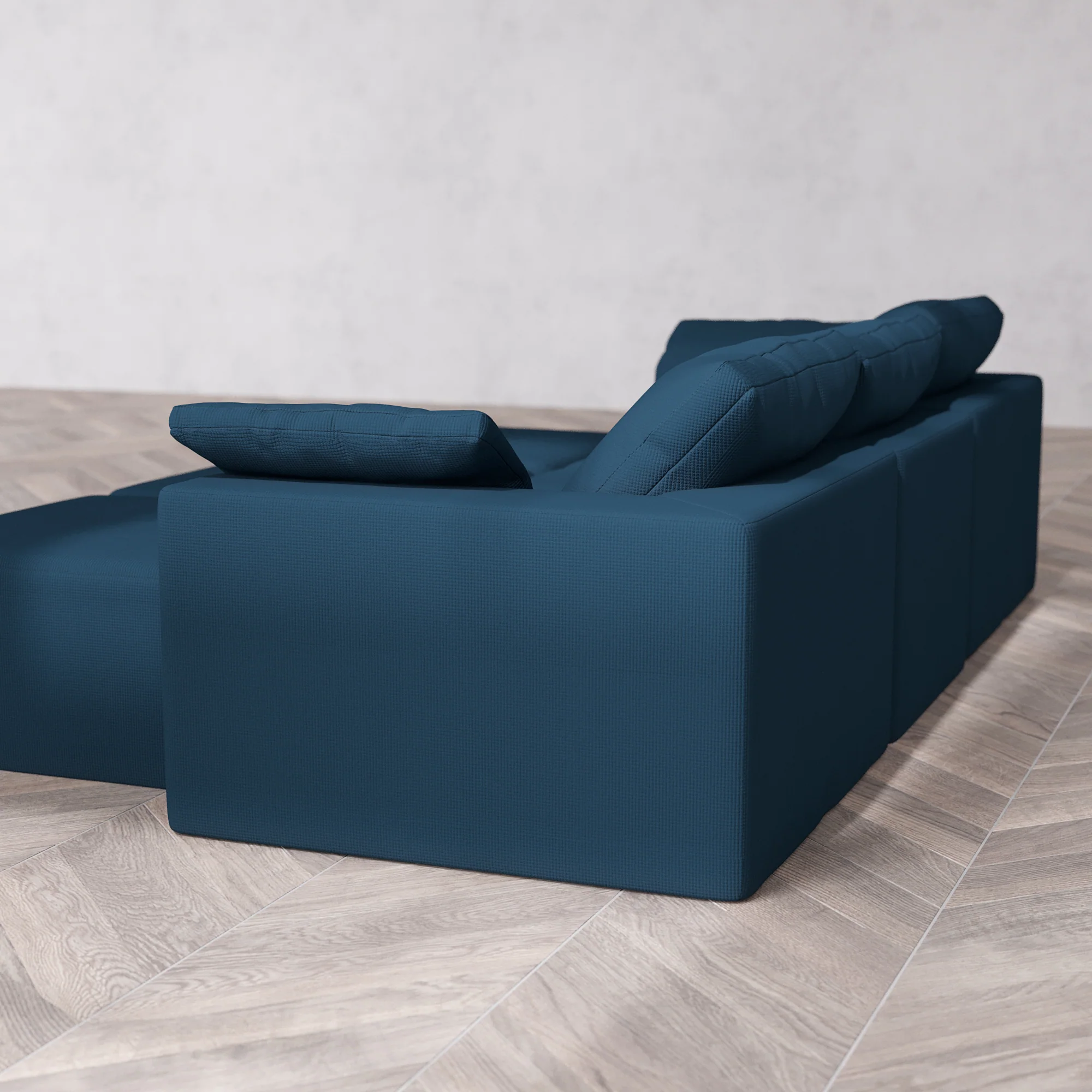 Slipcover Only - Modular Washable 3-Seater Lounge Cloud Sofa Sectional in Lazuli - Image 5