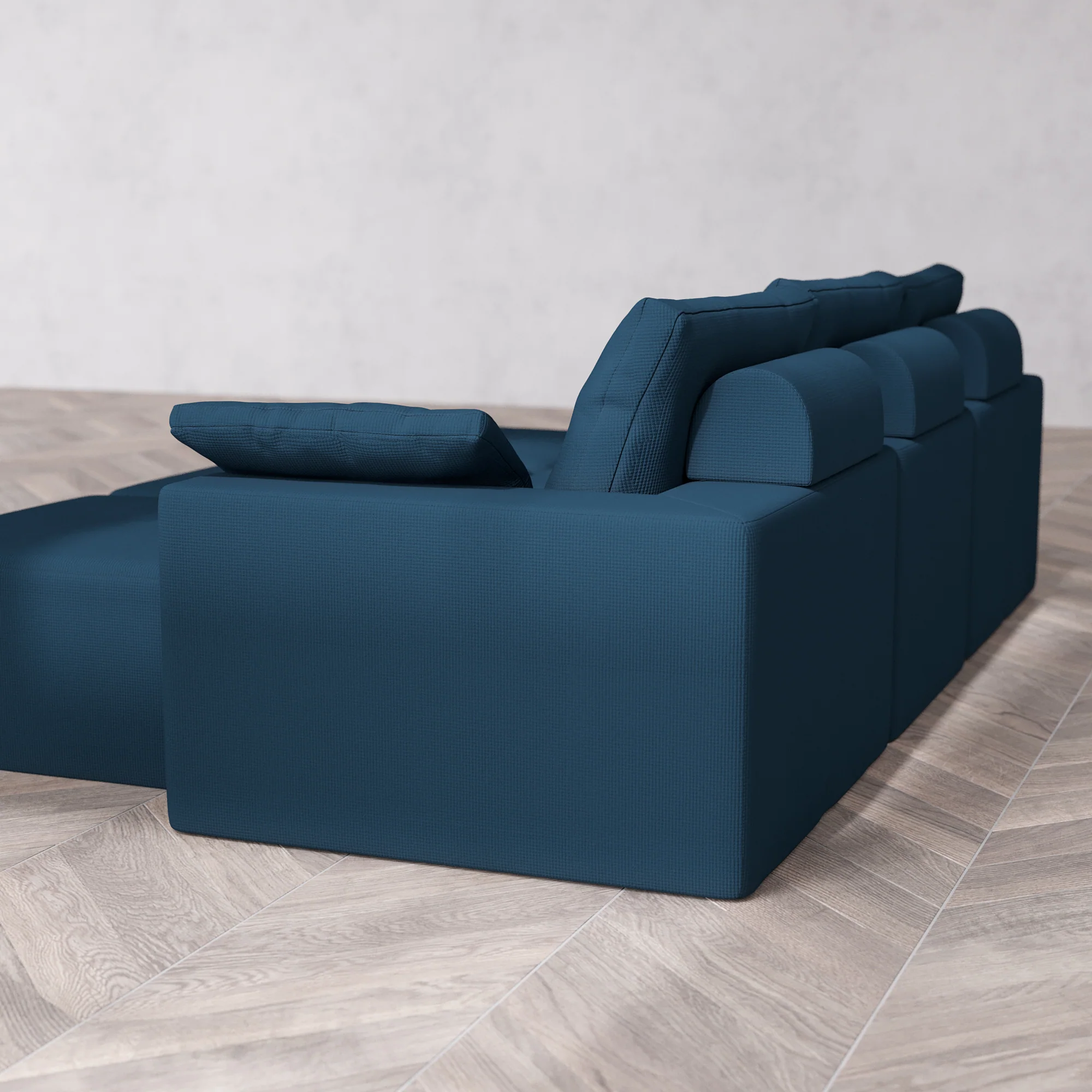 Slipcover Only - Modular Washable 3-Seater Lounge Cloud + Bolster Sofa Sectional in Lazuli - Image 5