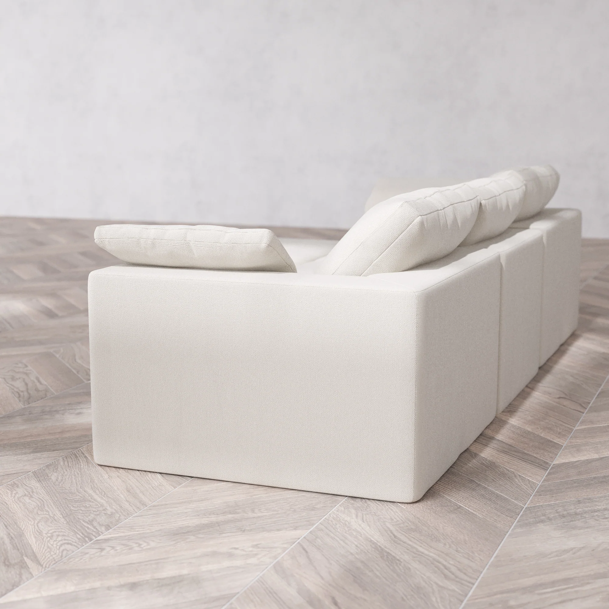 Slipcover Only - Modular Washable 3-Seater Sectional Cloud Sofa in Pearl - Image 5