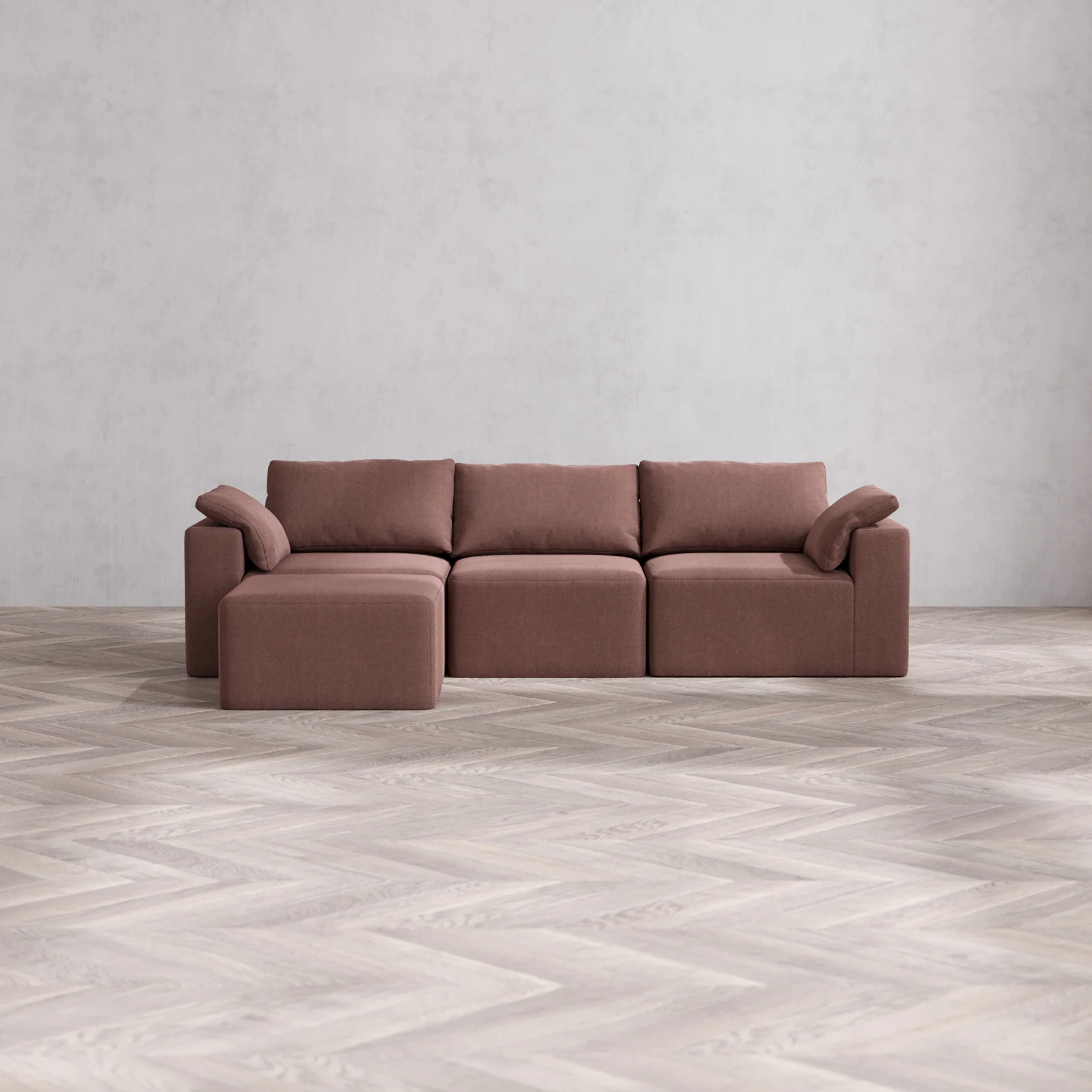 Slipcover Only - Modular Washable 3-Seater Sectional Cloud Sofa in Sumac