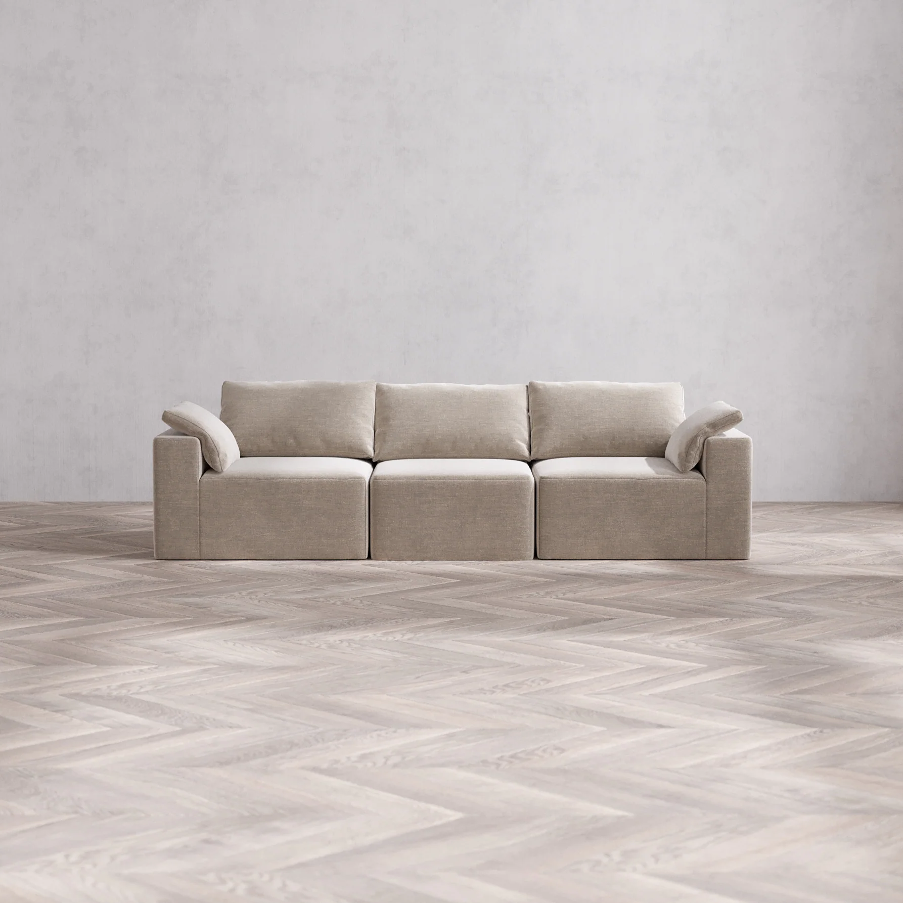 Slipcover Only - Modular Washable 3-Seater Cloud Sofa in Caraway