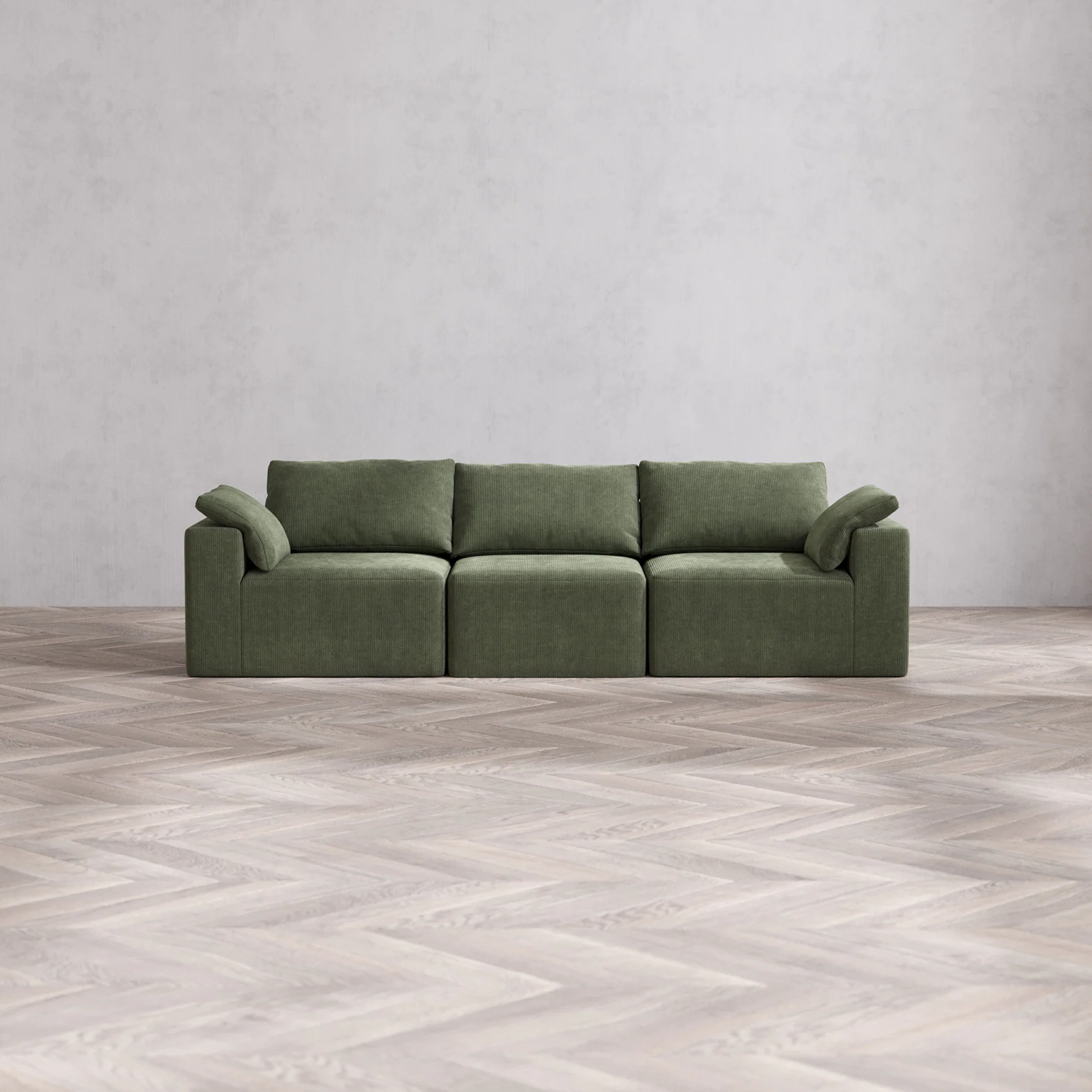 Slipcover Only - Modular Washable 3-Seater Cloud Sofa in Juniper
