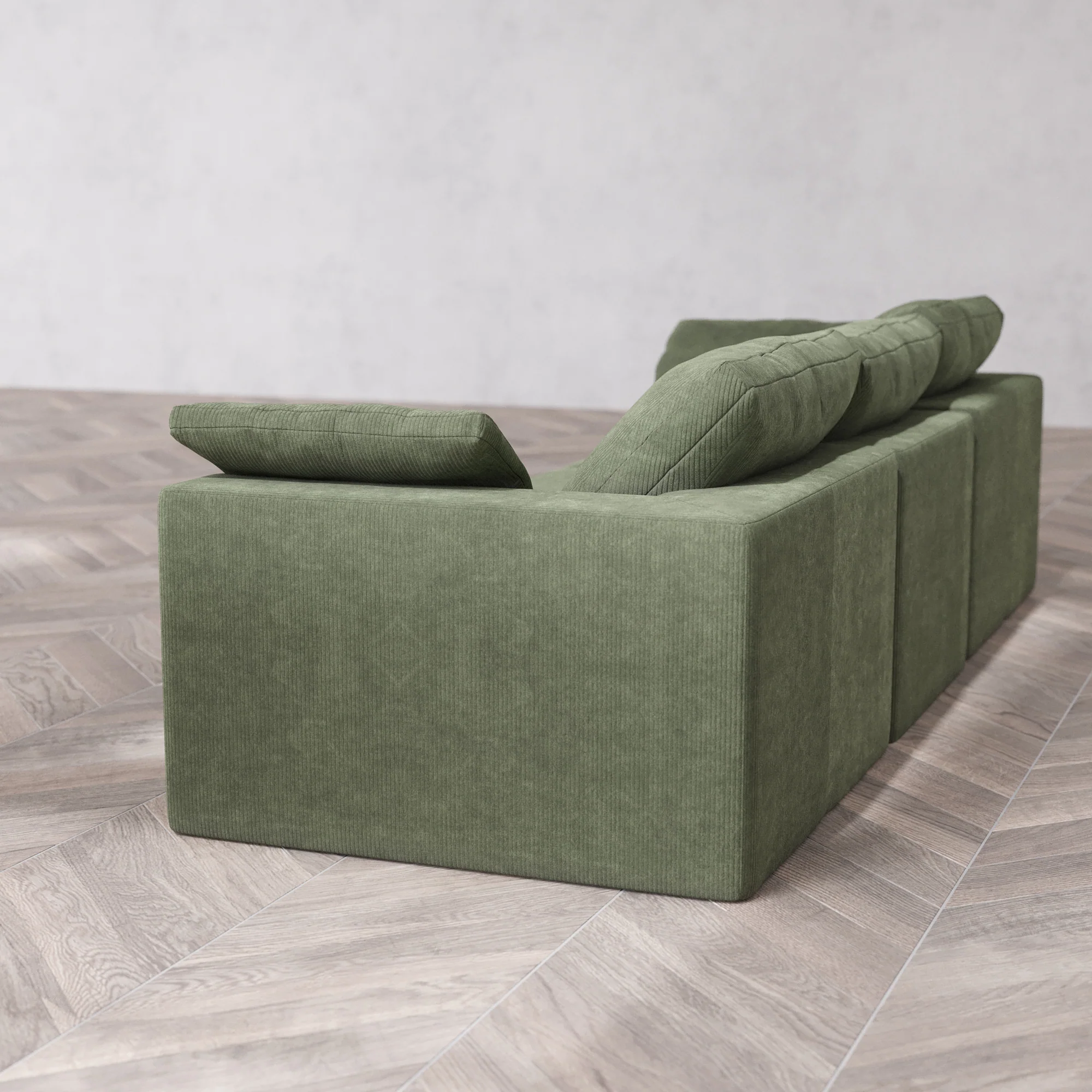 Slipcover Only - Modular Washable 3-Seater Cloud Sofa in Juniper - Image 5