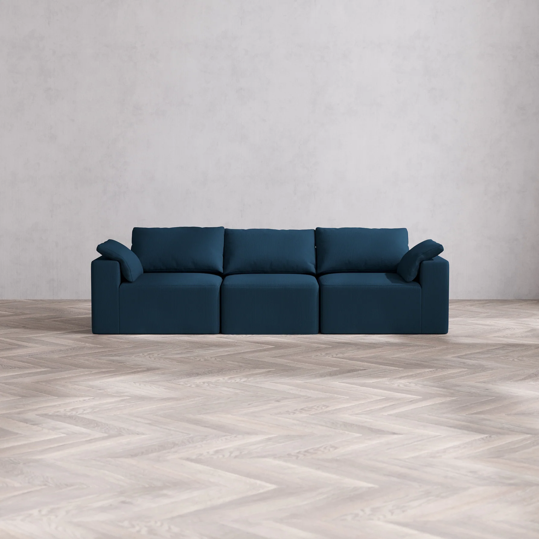 Slipcover Only - Modular Washable 3-Seater Cloud Sofa in Lazuli