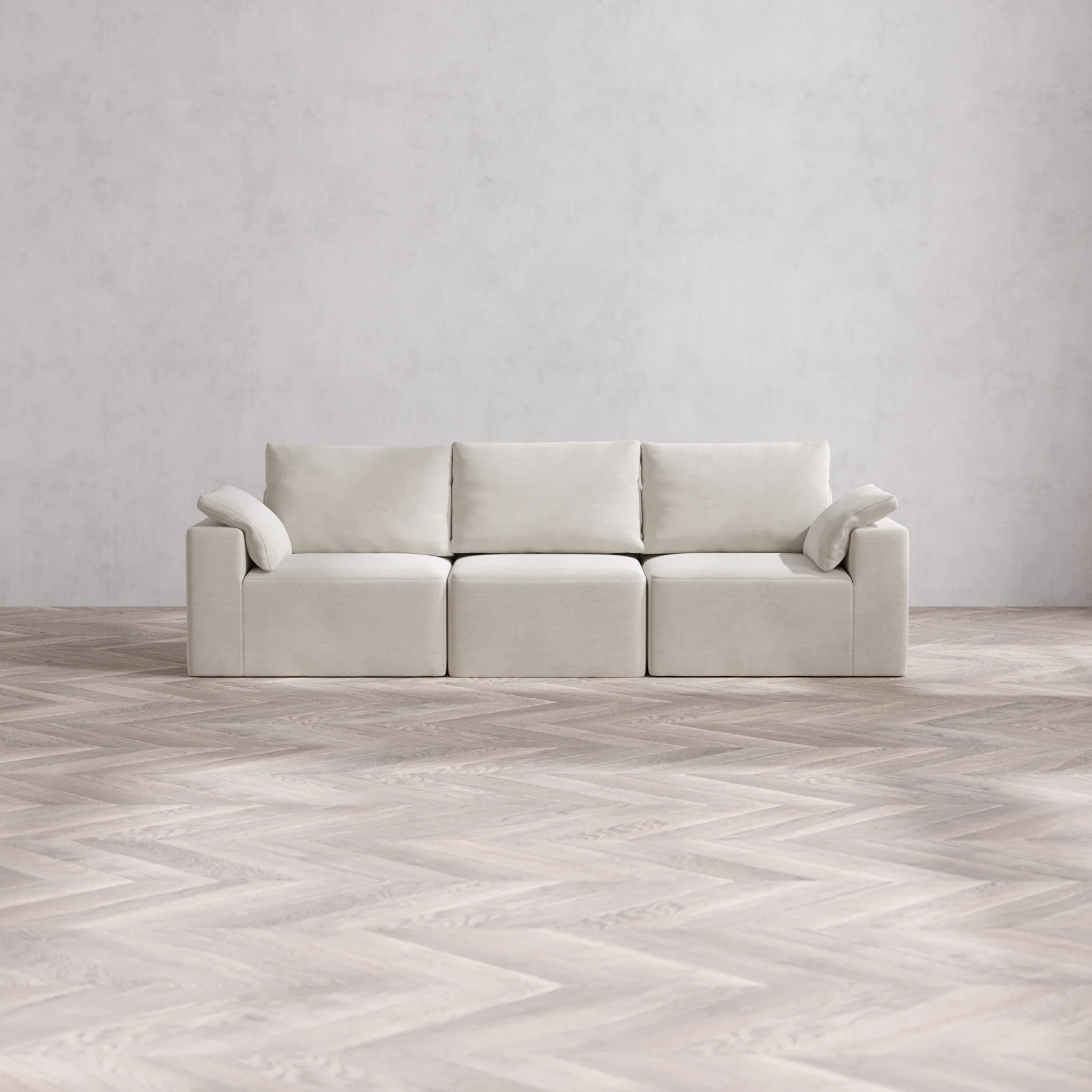 Slipcover Only - Modular Washable 3-Seater Cloud + Bolster Sofa in Cashew