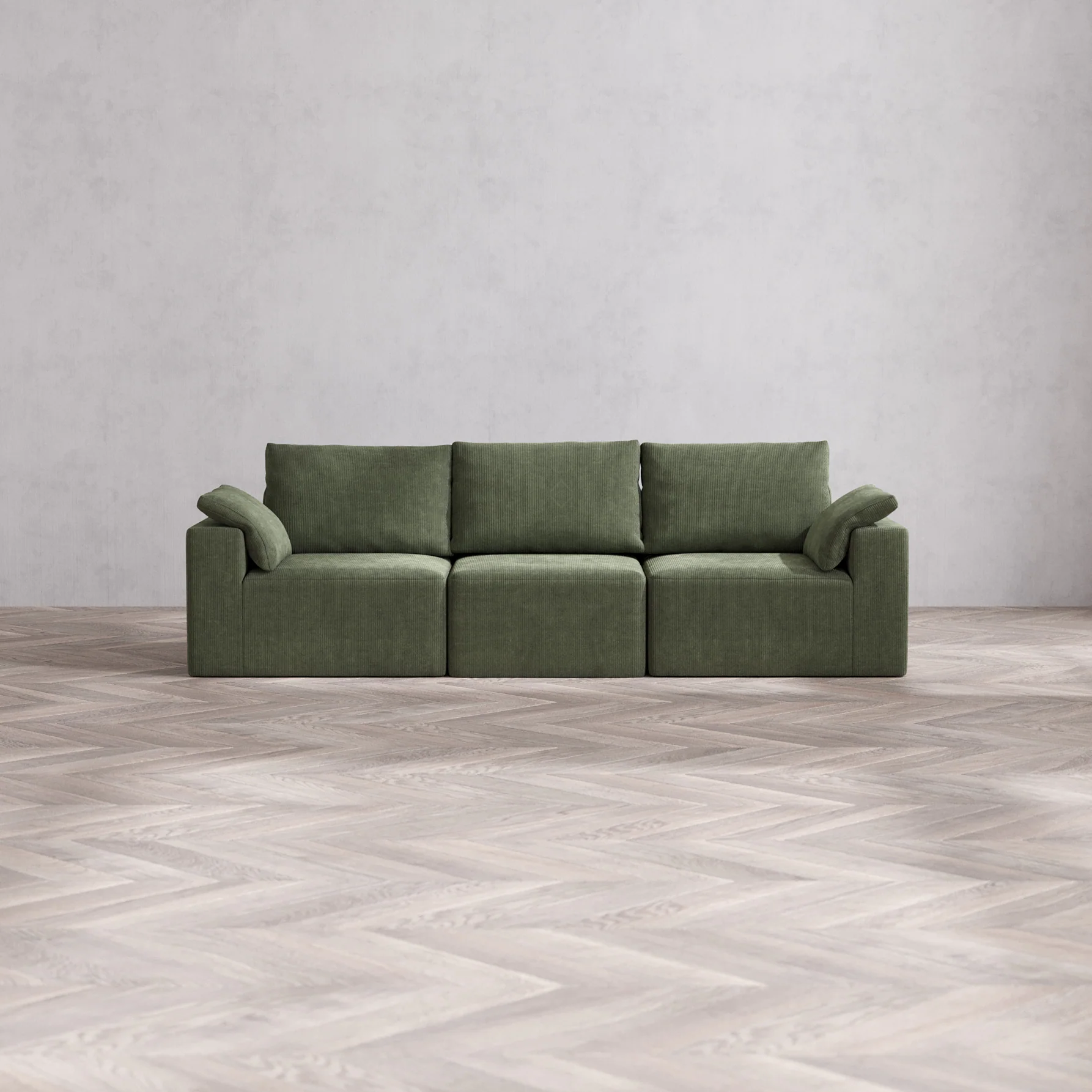 Slipcover Only - Modular Washable 3-Seater Cloud + Bolster Sofa in Juniper