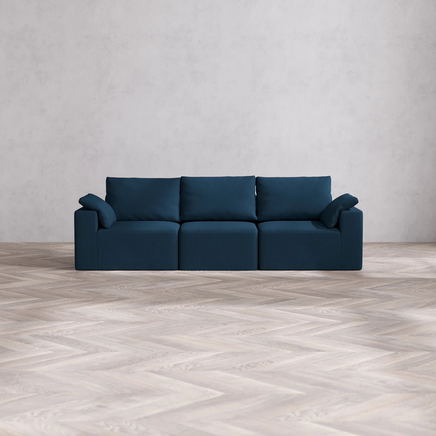 Slipcover Only - Modular Washable 3-Seater Cloud + Bolster Sofa in Lazuli