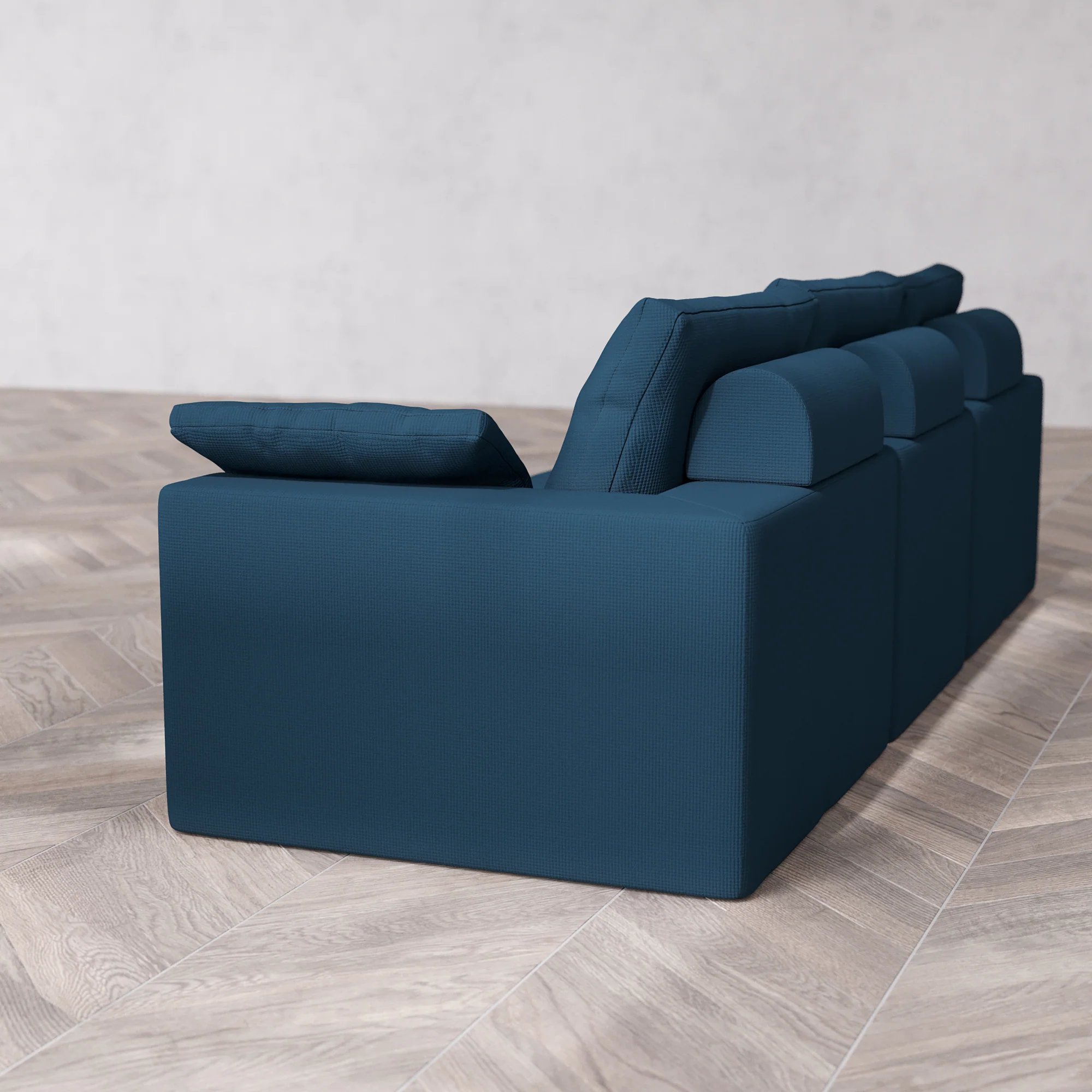 Slipcover Only - Modular Washable 3-Seater Cloud + Bolster Sofa in Lazuli - Image 5