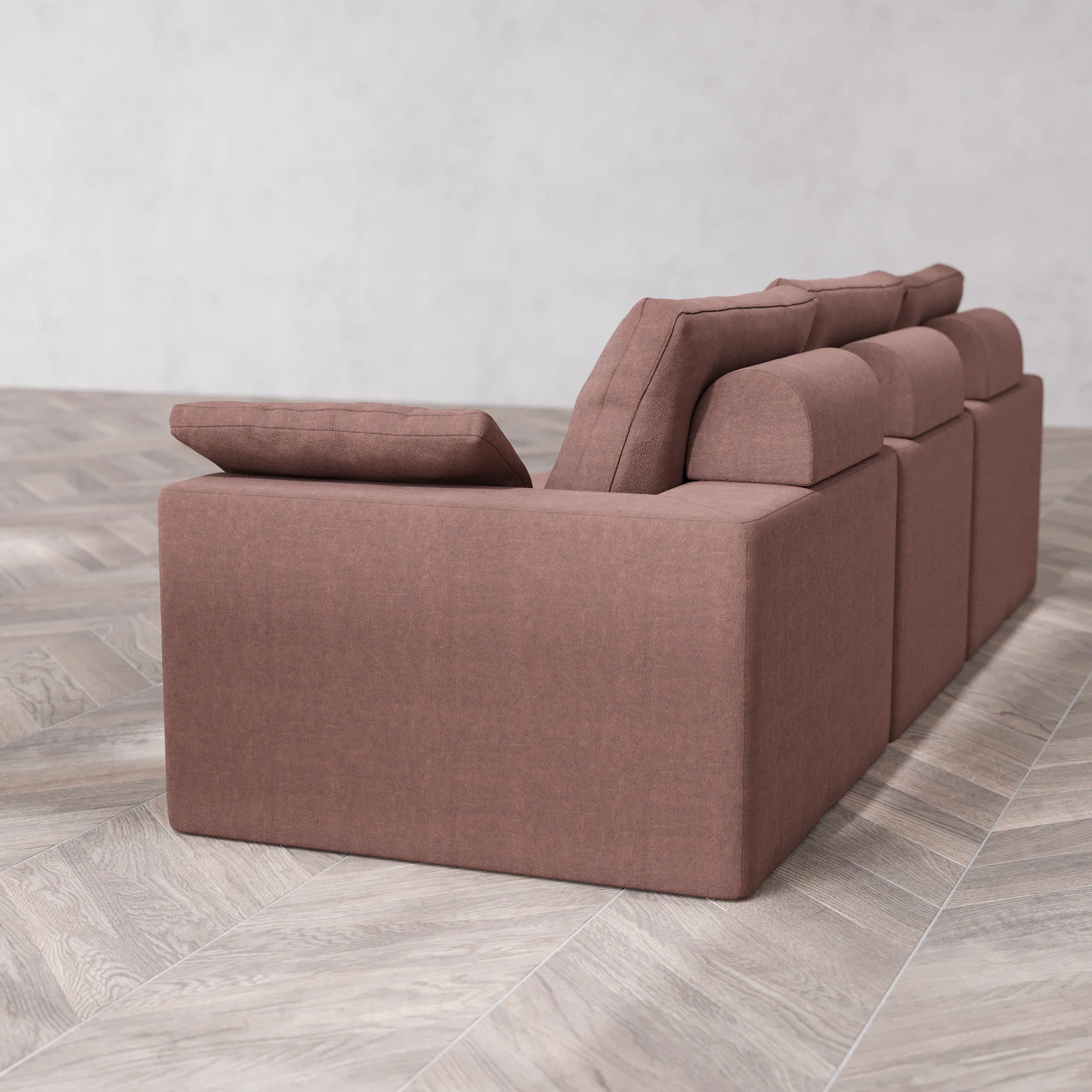 Slipcover Only - Modular Washable 3-Seater Cloud + Bolster Sofa in Sumac - Image 5