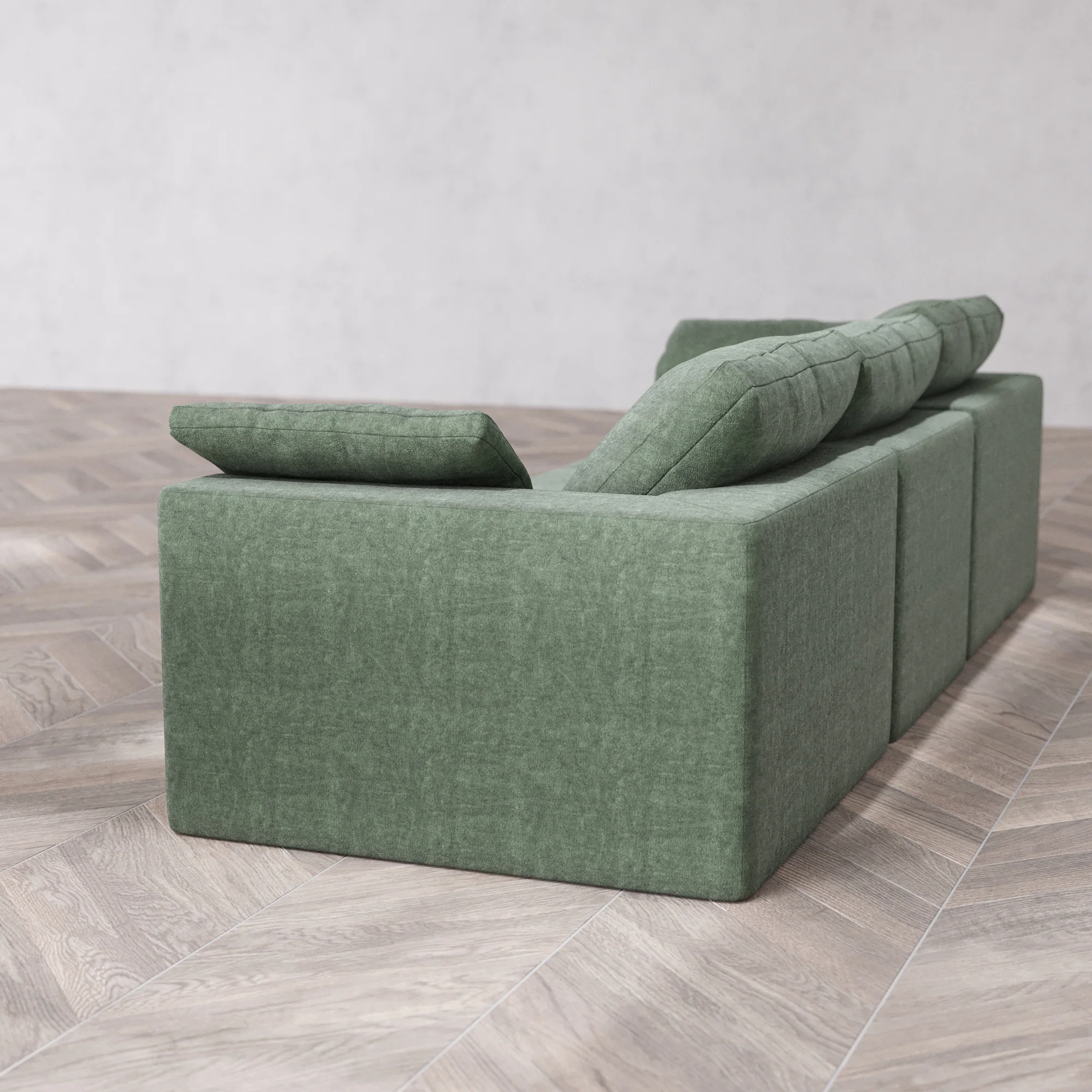 Slipcover Only - Modular Washable 3-Seater Cloud Sofa in Sage - Image 5