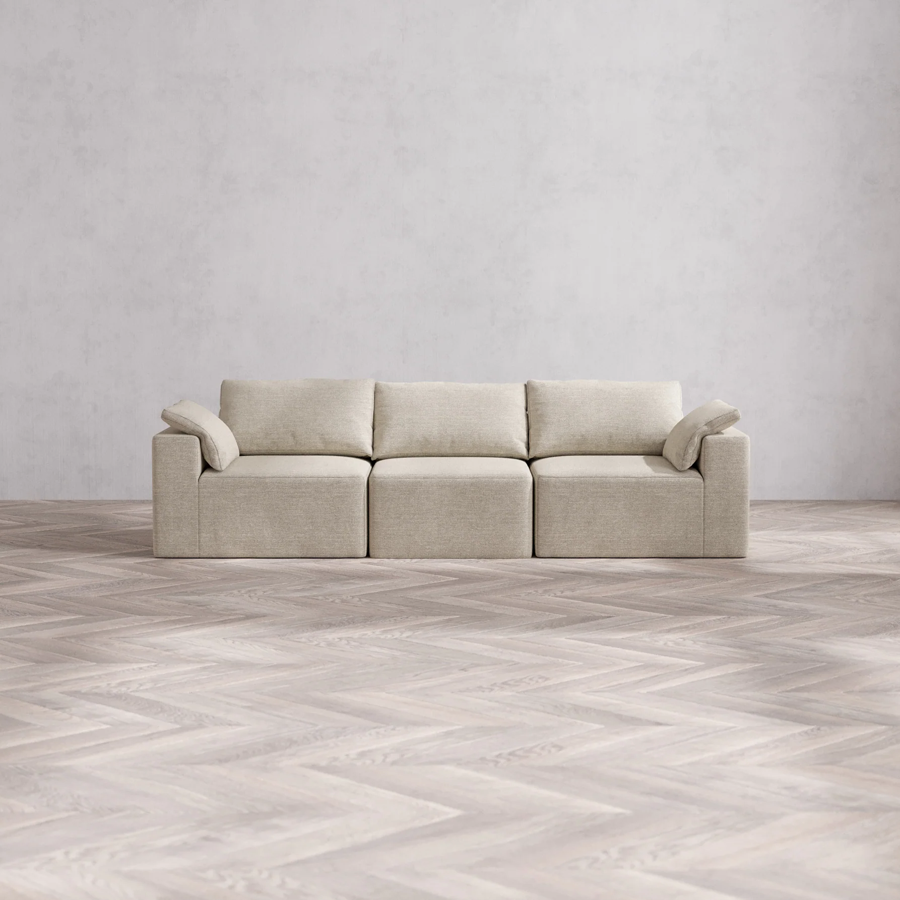 Slipcover Only - Modular Washable 3-Seater Cloud Sofa in Sandstone