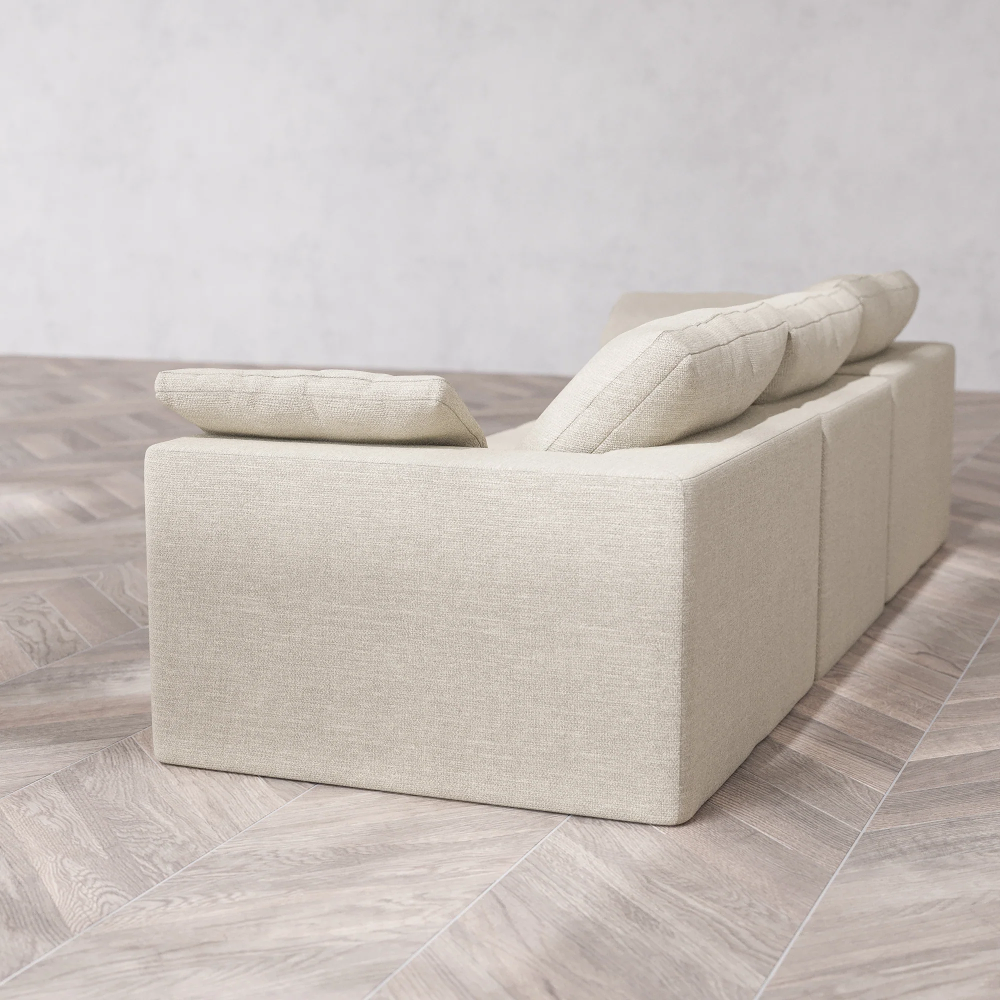 Slipcover Only - Modular Washable 3-Seater Cloud Sofa in Sandstone - Image 5