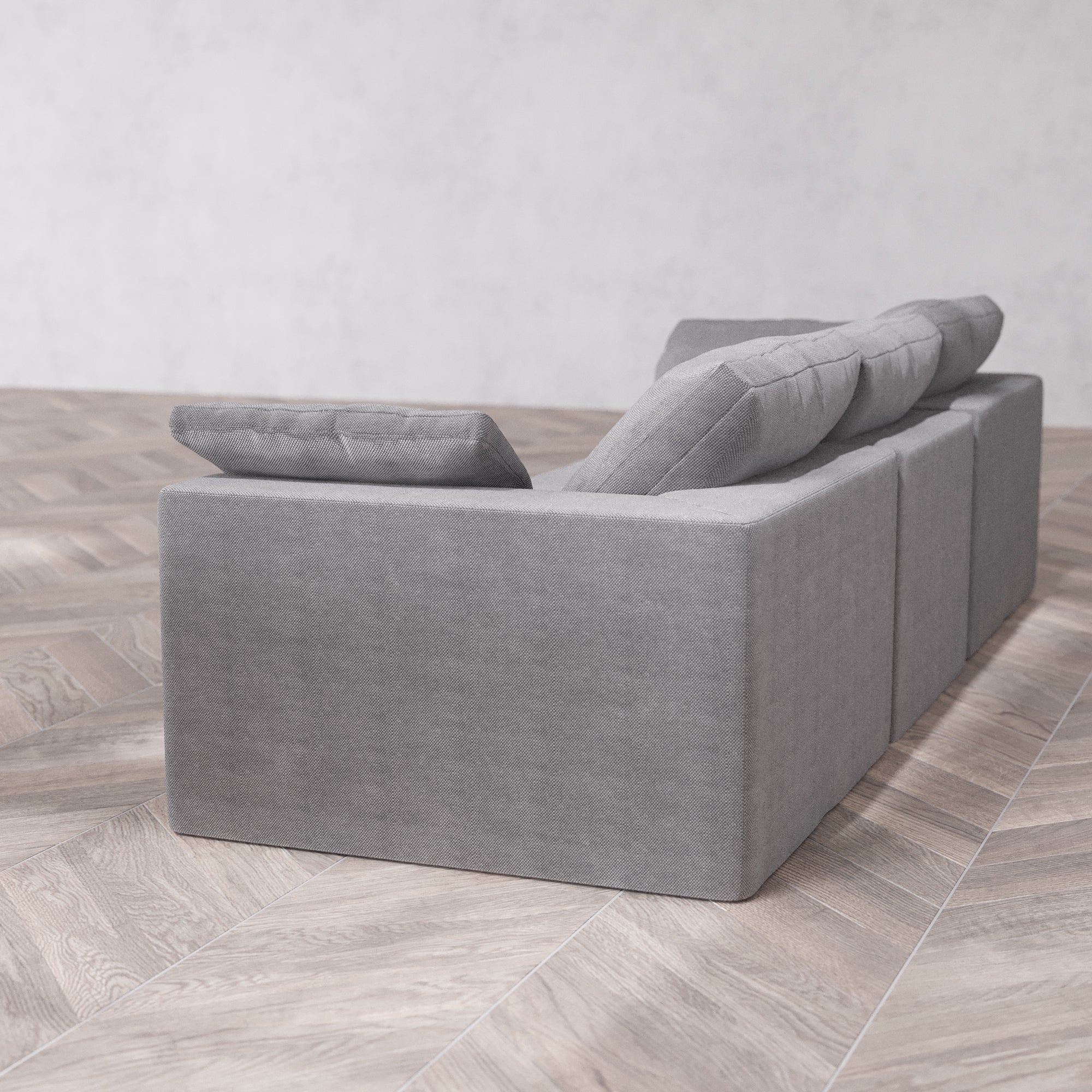 Slipcover Only - Modular Washable 3-Seater Cloud Sofa in Slate - Image 5