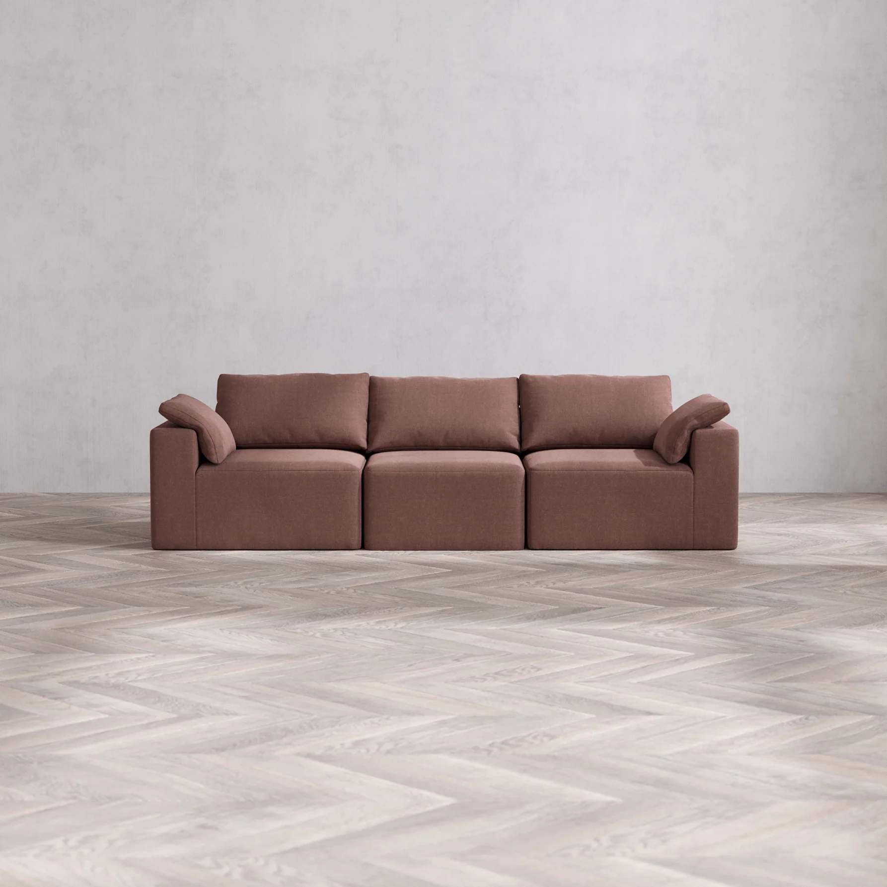 Slipcover Only - Modular Washable 3-Seater Cloud Sofa in Sumac