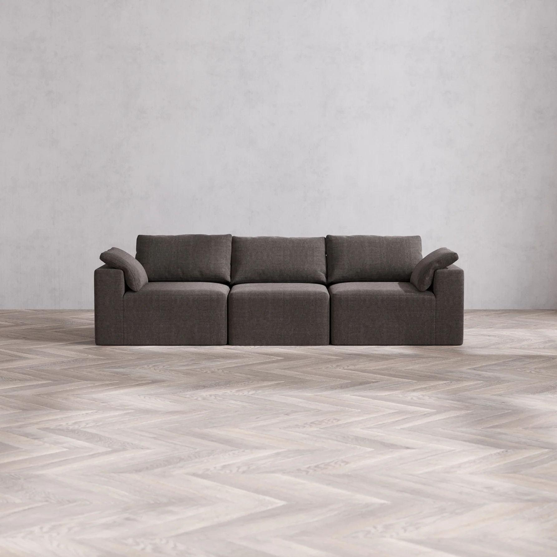Slipcover Only - Modular Washable 3-Seater Cloud Sofa in Truffle