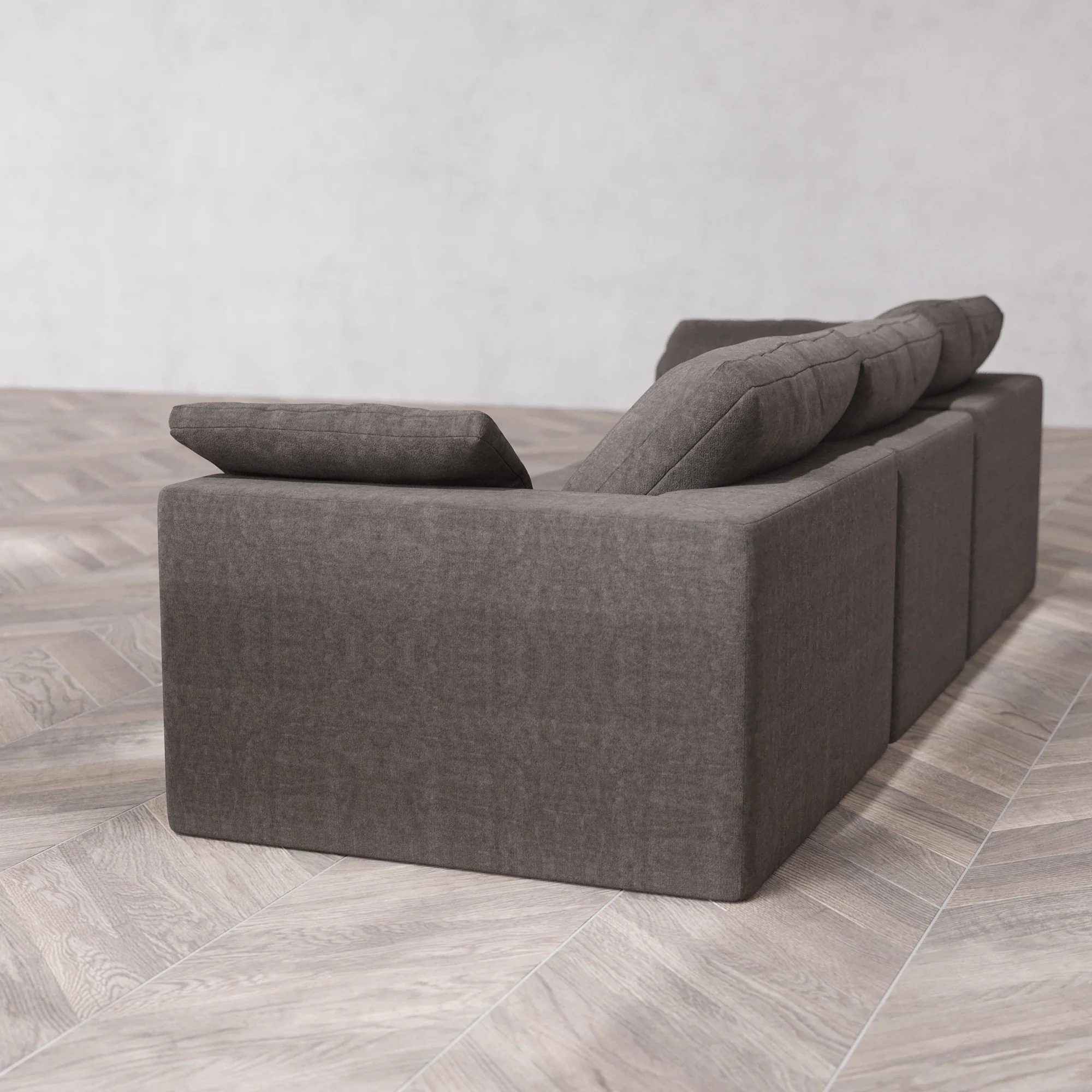 Slipcover Only - Modular Washable 3-Seater Cloud Sofa in Truffle - Image 5