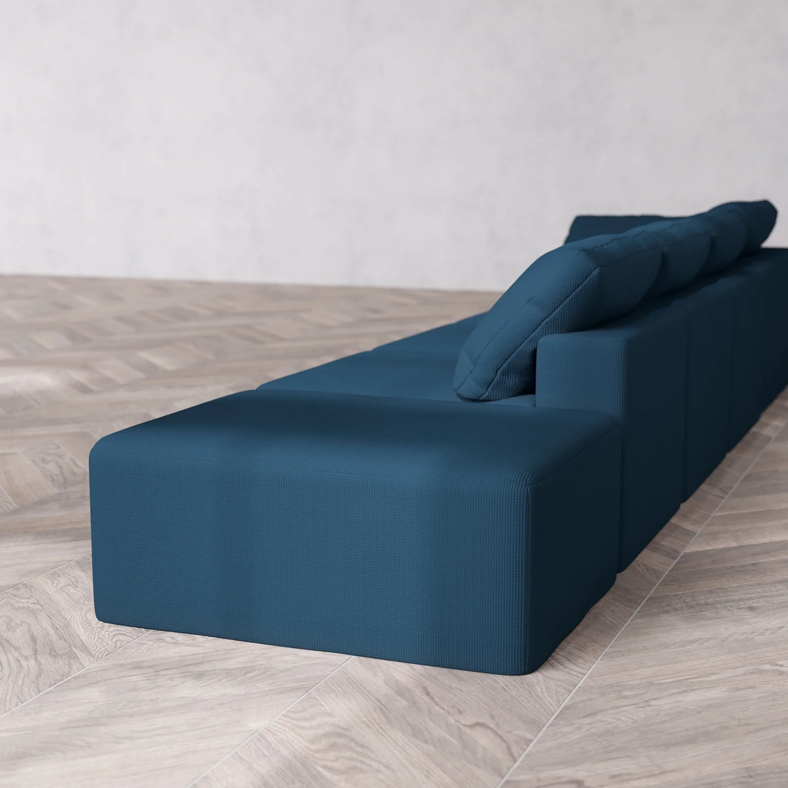 Slipcover Only - Modular Washable 4-Seater Open End Cloud Sofa in Lazuli | Left-Facing Arm - Image 5