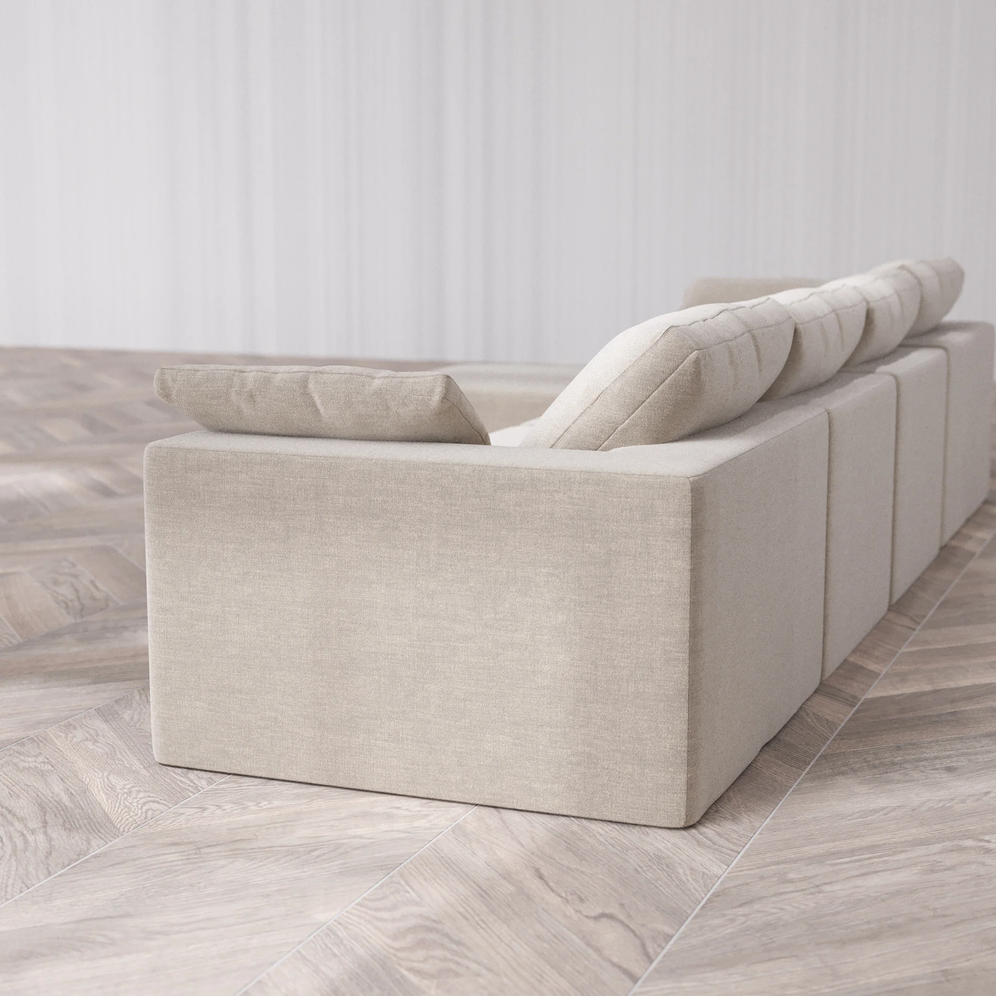 Slipcover Only - Modular Washable 4-Seater Sectional Cloud Sofa in Caraway - Image 5