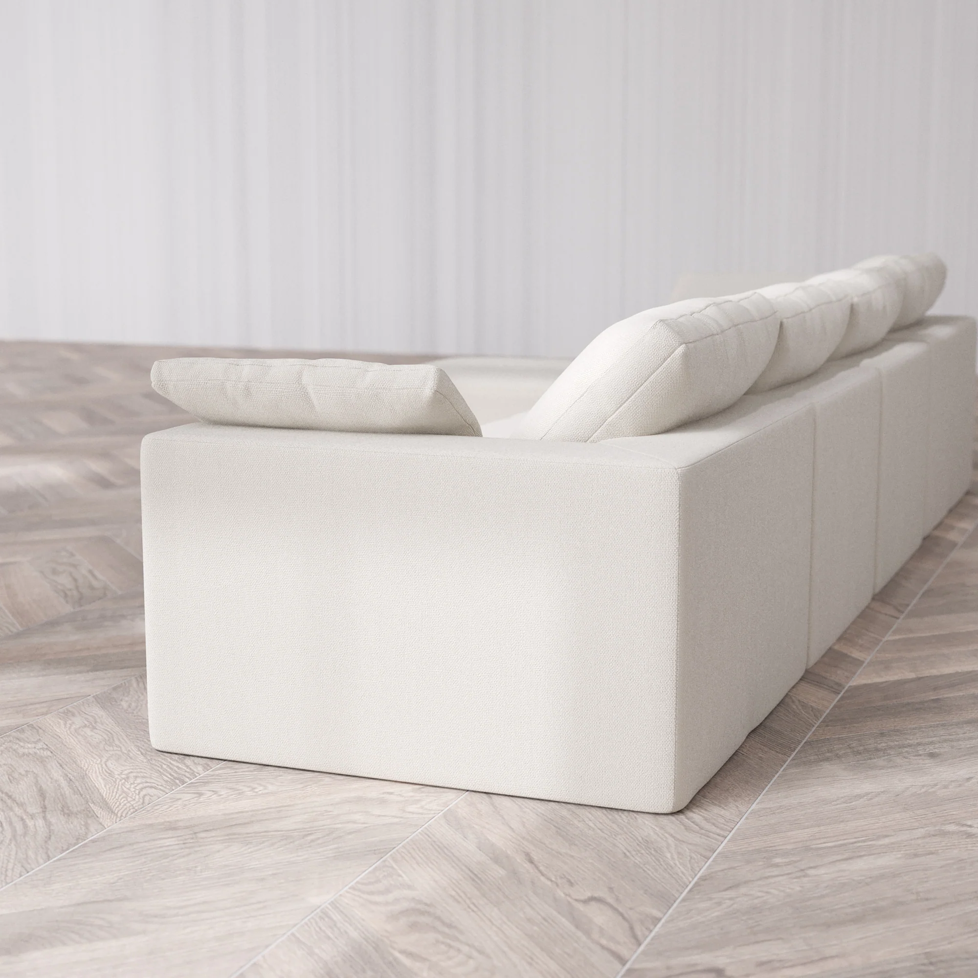Slipcover Only - Modular Washable 4-Seater Sectional Cloud Sofa in Pearl - Image 5
