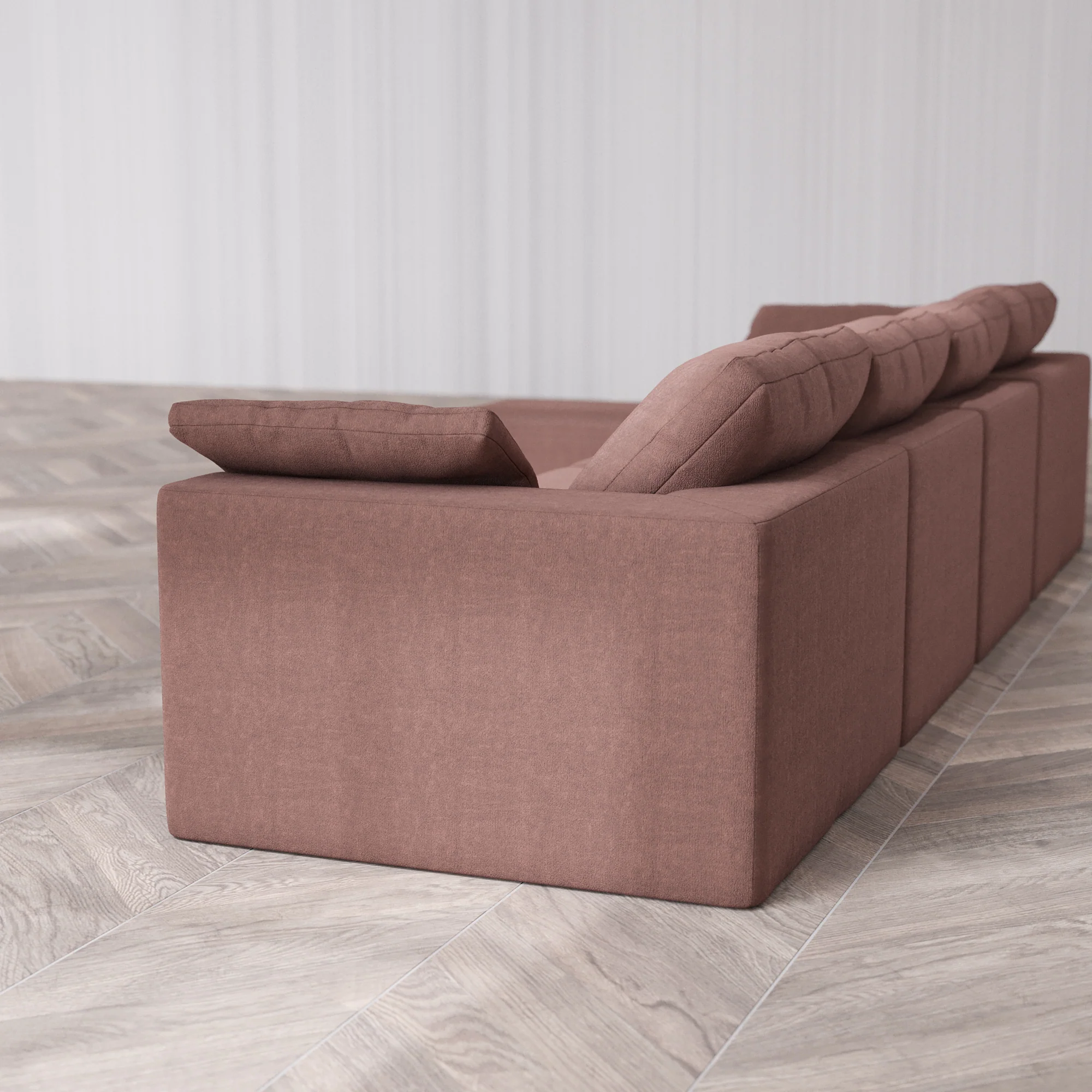 Slipcover Only - Modular Washable 4-Seater Sectional Cloud Sofa in Sumac - Image 5