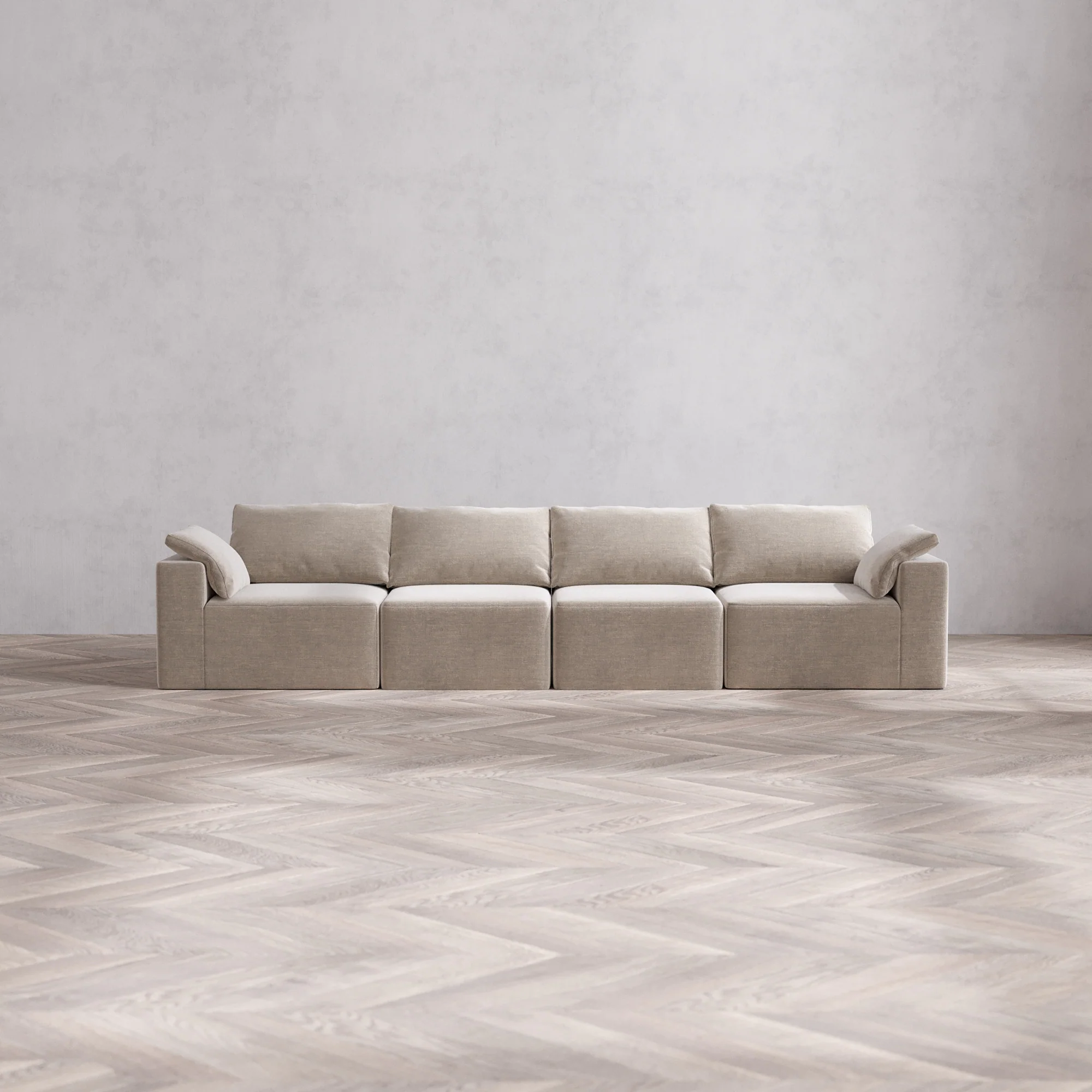 Slipcover Only - Modular Washable 4-Seater Cloud Sofa in Caraway