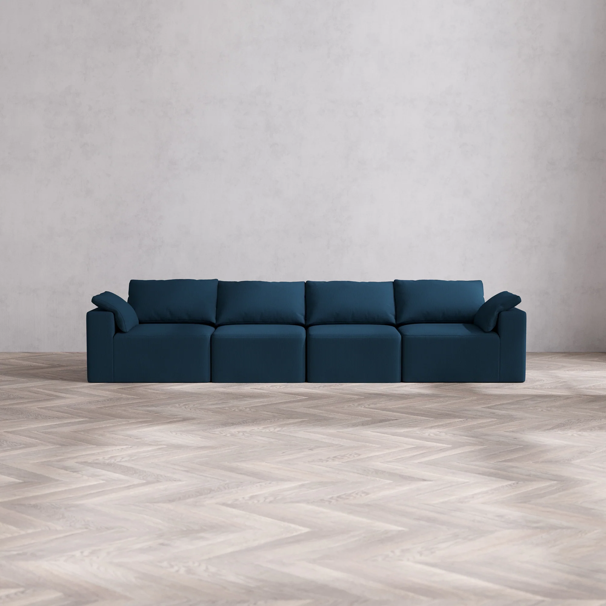 Slipcover Only - Modular Washable 4-Seater Cloud Sofa in Lazuli