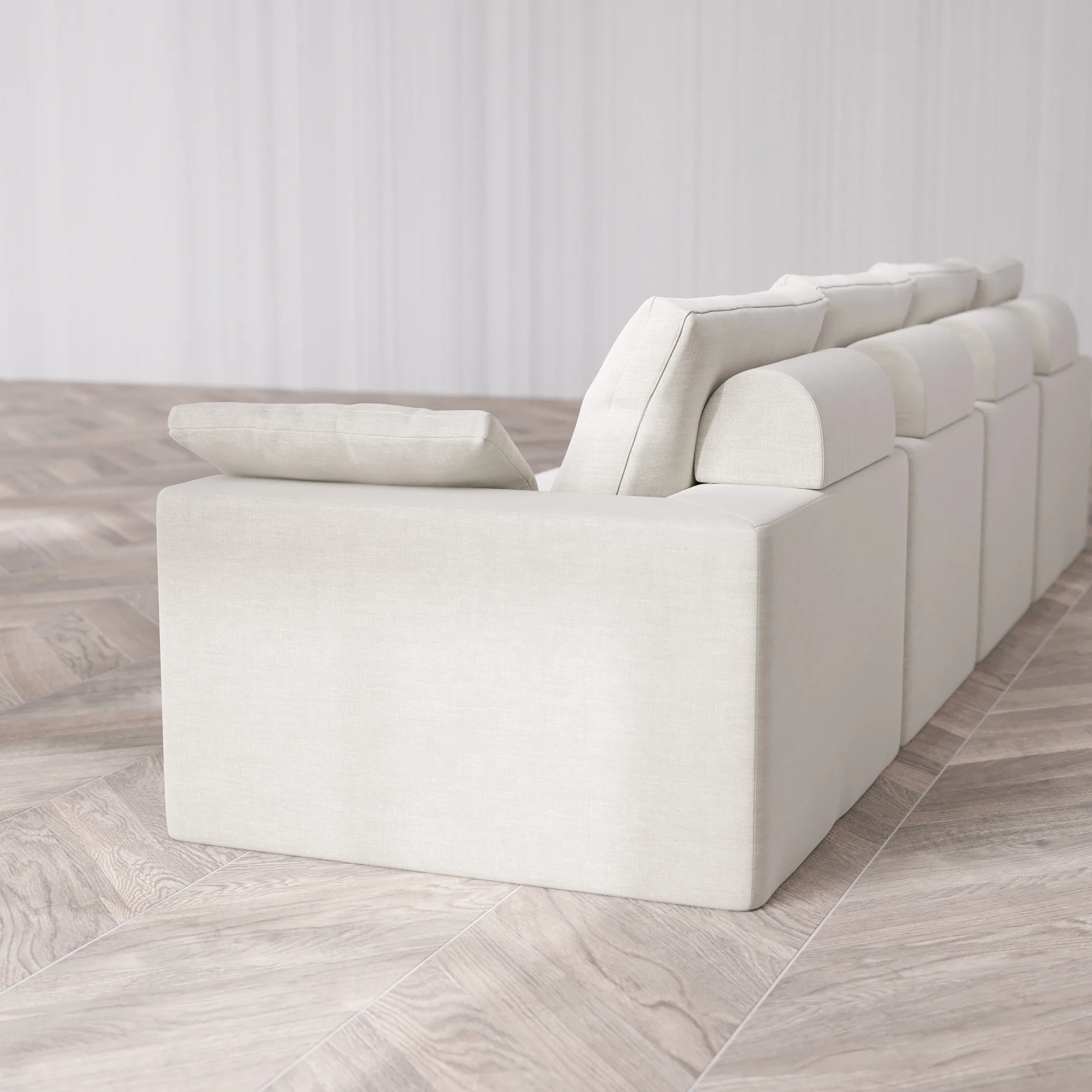 Slipcover Only - Modular Washable 4-Seater Cloud + Bolster Sofa in Cashew - Image 5