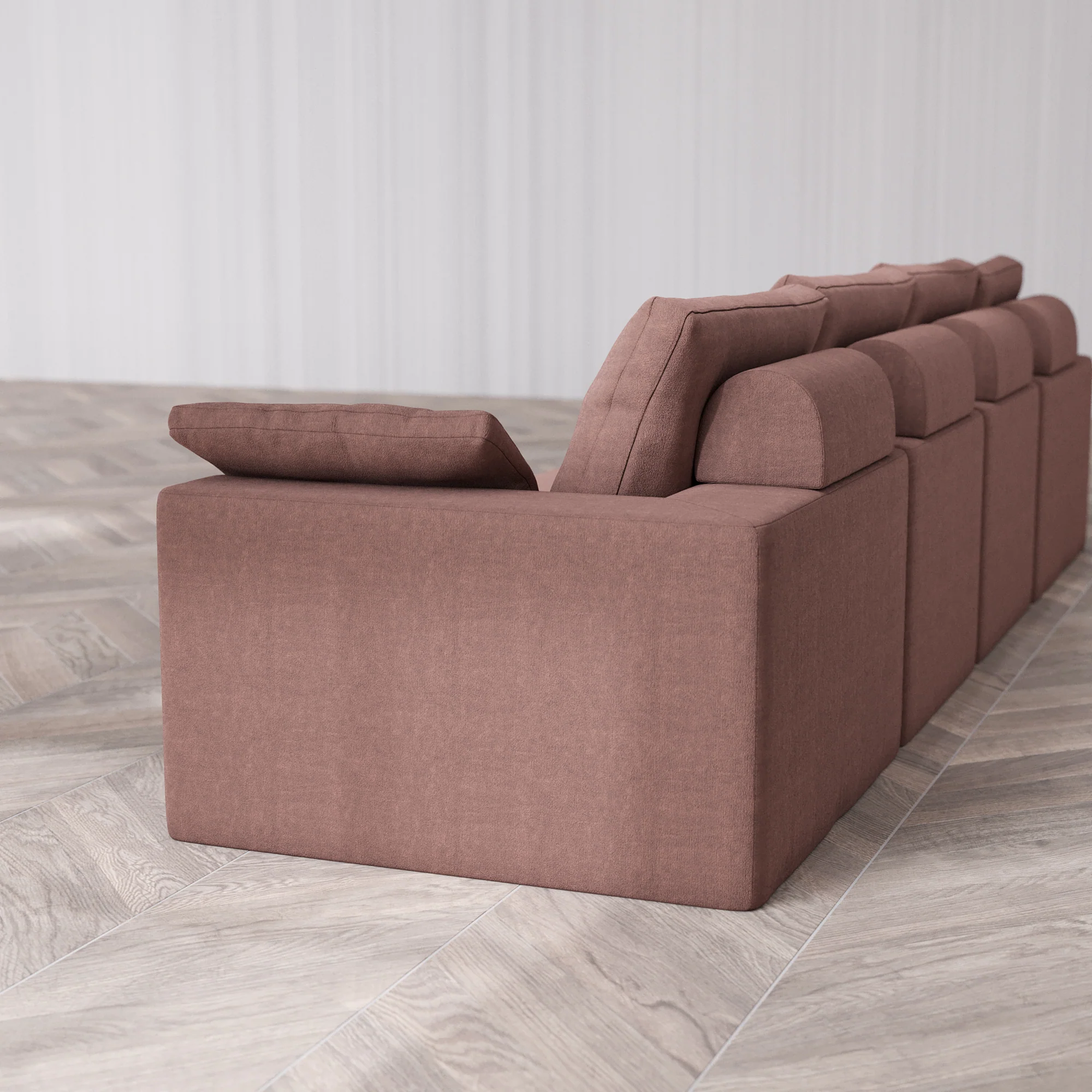 Slipcover Only - Modular Washable 4-Seater Cloud + Bolster Sofa in Sumac - Image 5