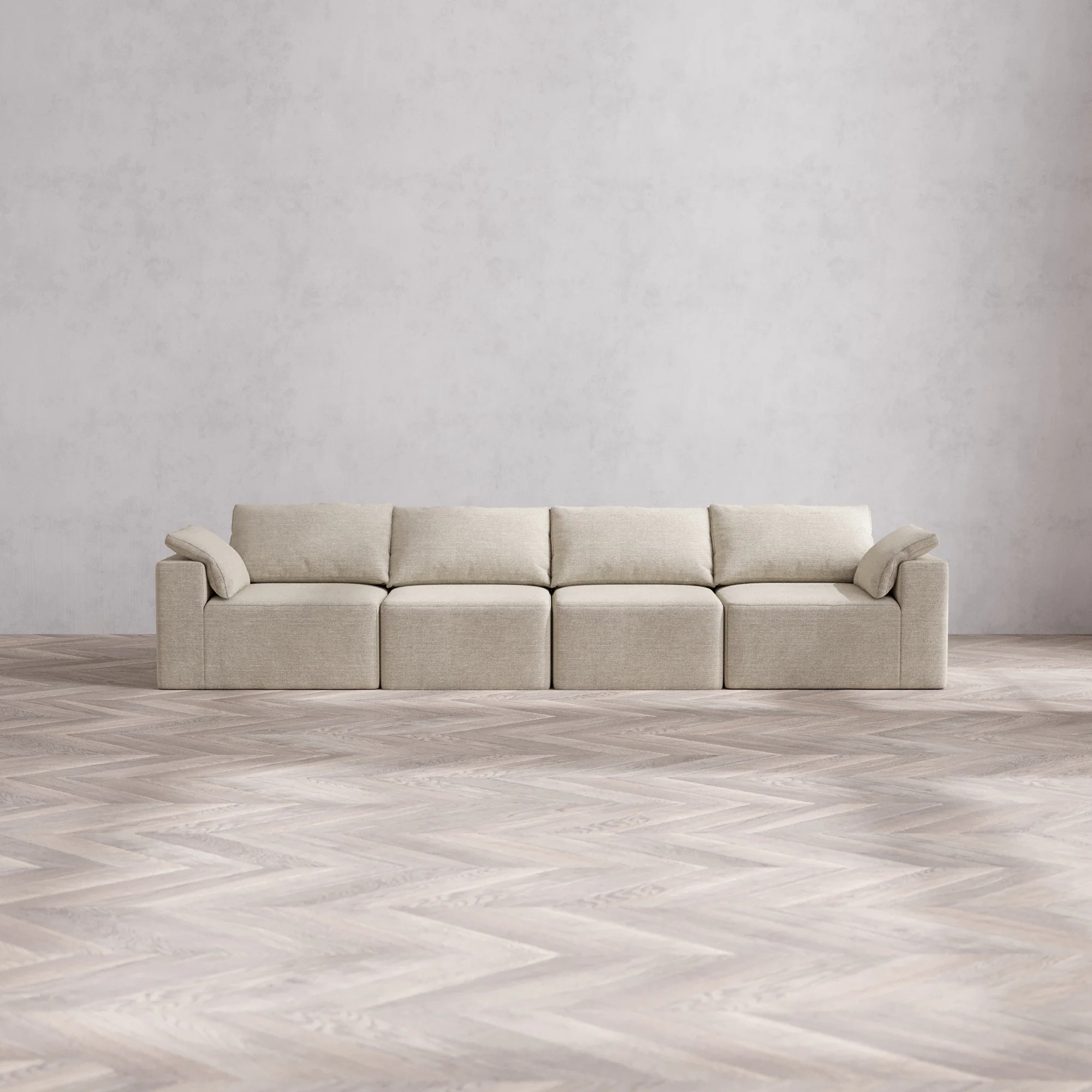 Slipcover Only - Modular Washable 4-Seater Cloud Sofa in Sandstone