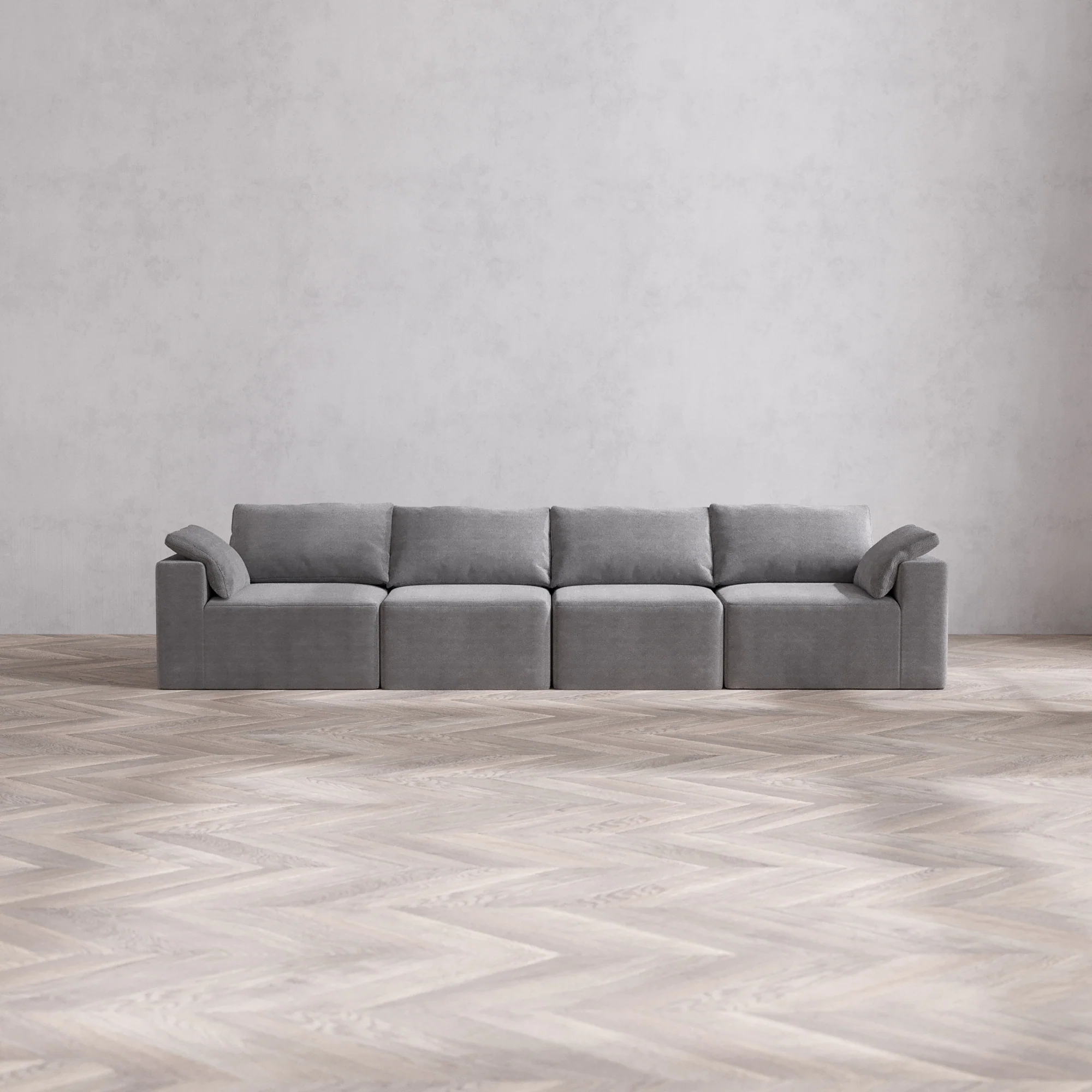 Slipcover Only - Modular Washable 4-Seater Cloud Sofa in Slate