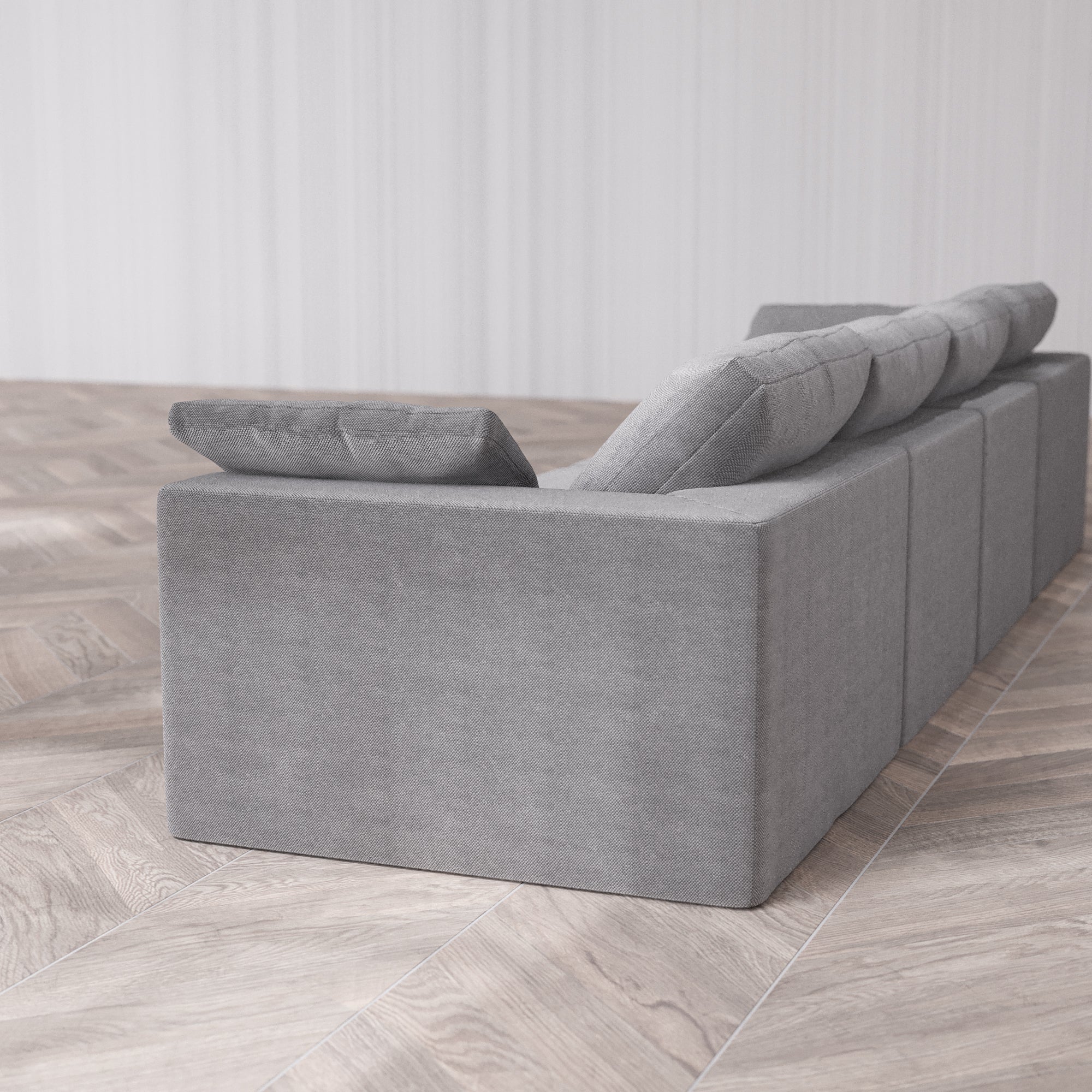 Slipcover Only - Modular Washable 4-Seater Cloud Sofa in Slate - Image 5