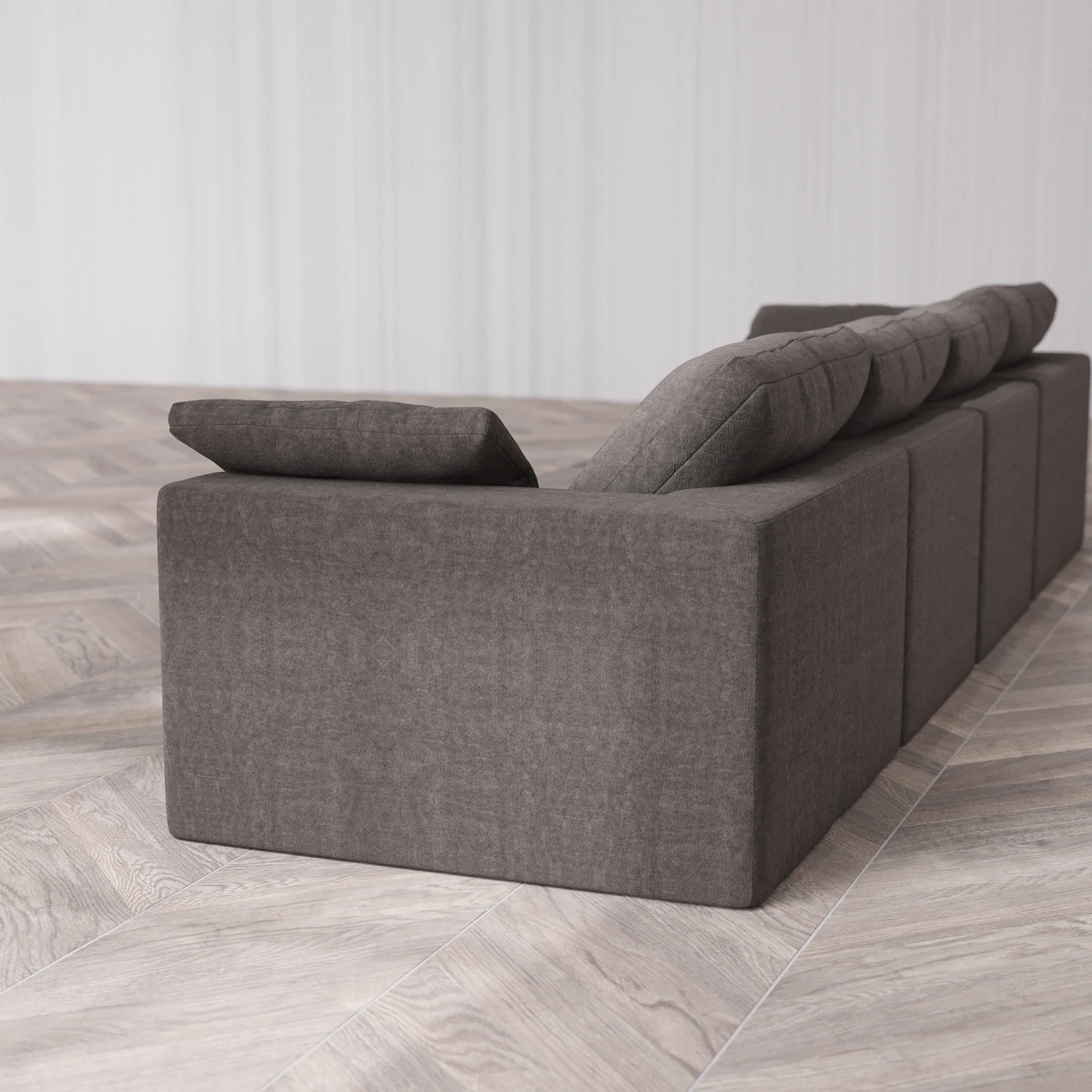 Slipcover Only - Modular Washable 4-Seater Cloud Sofa in Truffle - Image 5