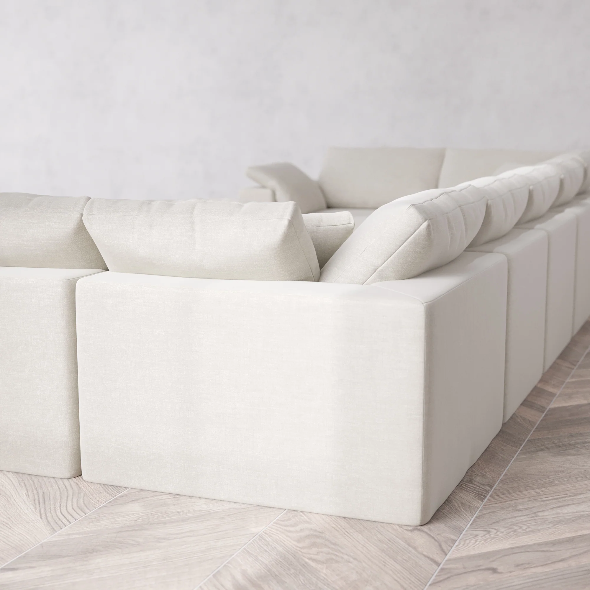 Slipcover Only - Modular Washable 7-Seater U Sectional Cloud Sofa in Cashew - Image 5