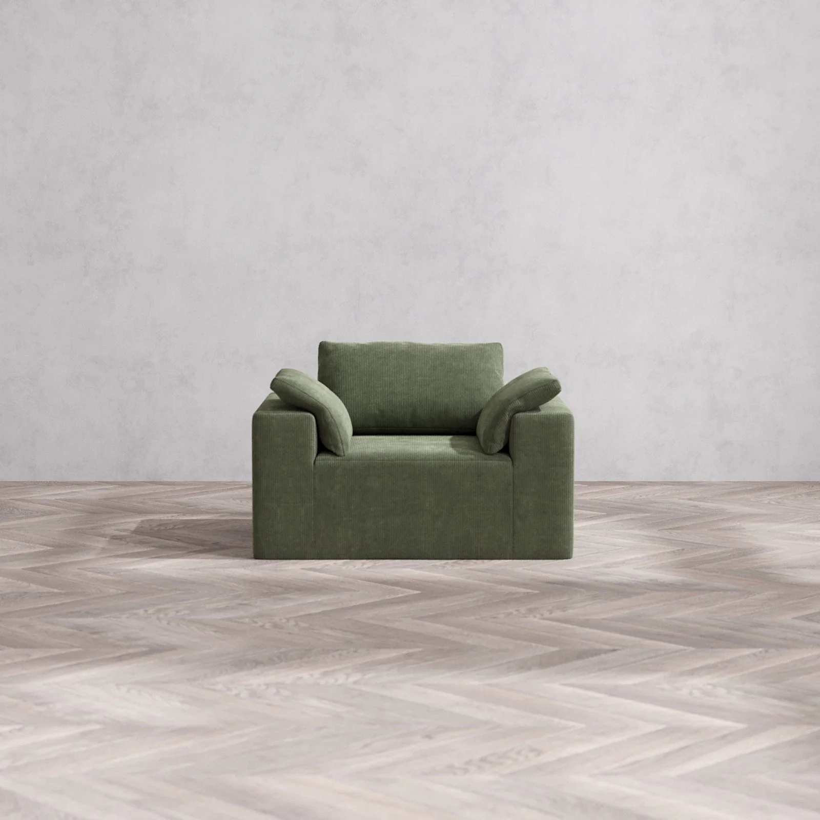 Slipcover Only - Modular Washable Armchair Cloud Sofa in Juniper