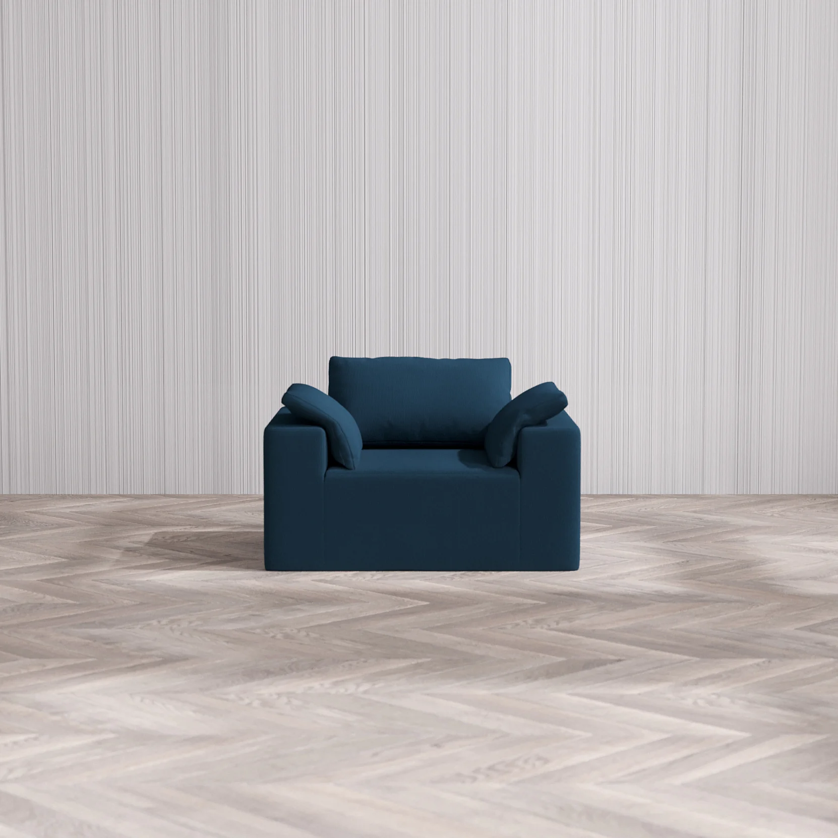 Slipcover Only - Modular Washable Armchair Cloud Sofa in Lazuli - Image 3