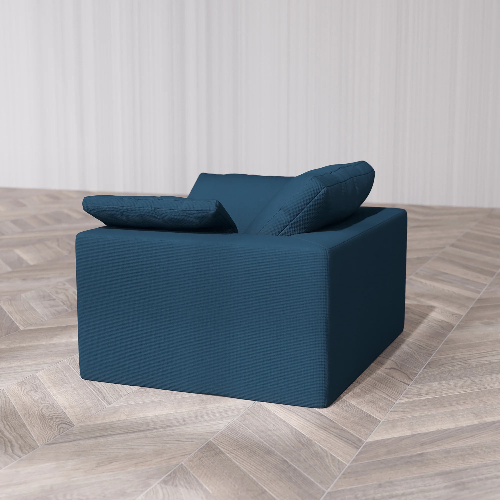 Slipcover Only - Modular Washable Armchair Cloud Sofa in Lazuli - Image 7
