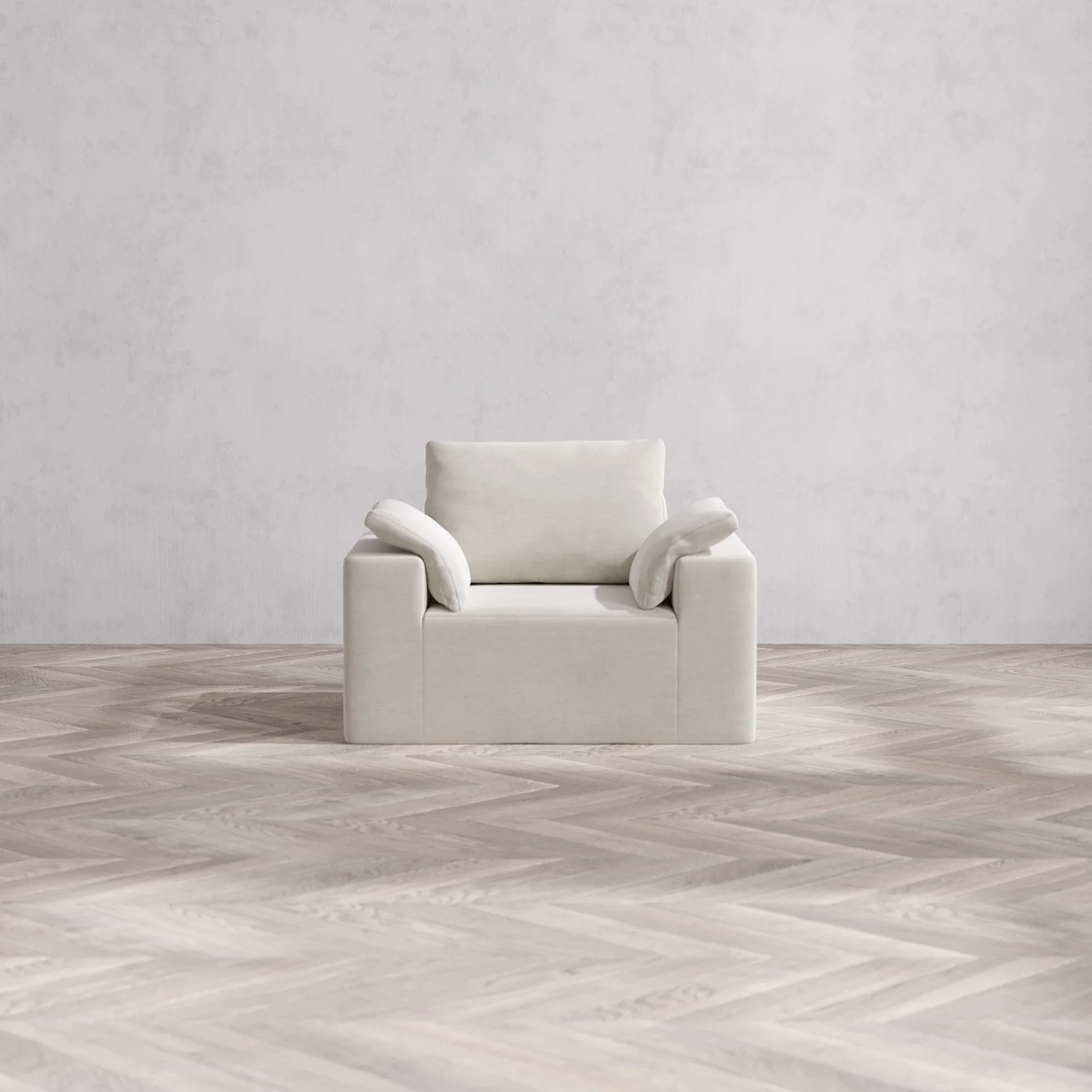 Slipcover Only - Modular Washable Armchair Cloud + Bolster Sofa in Cashew - Image 3