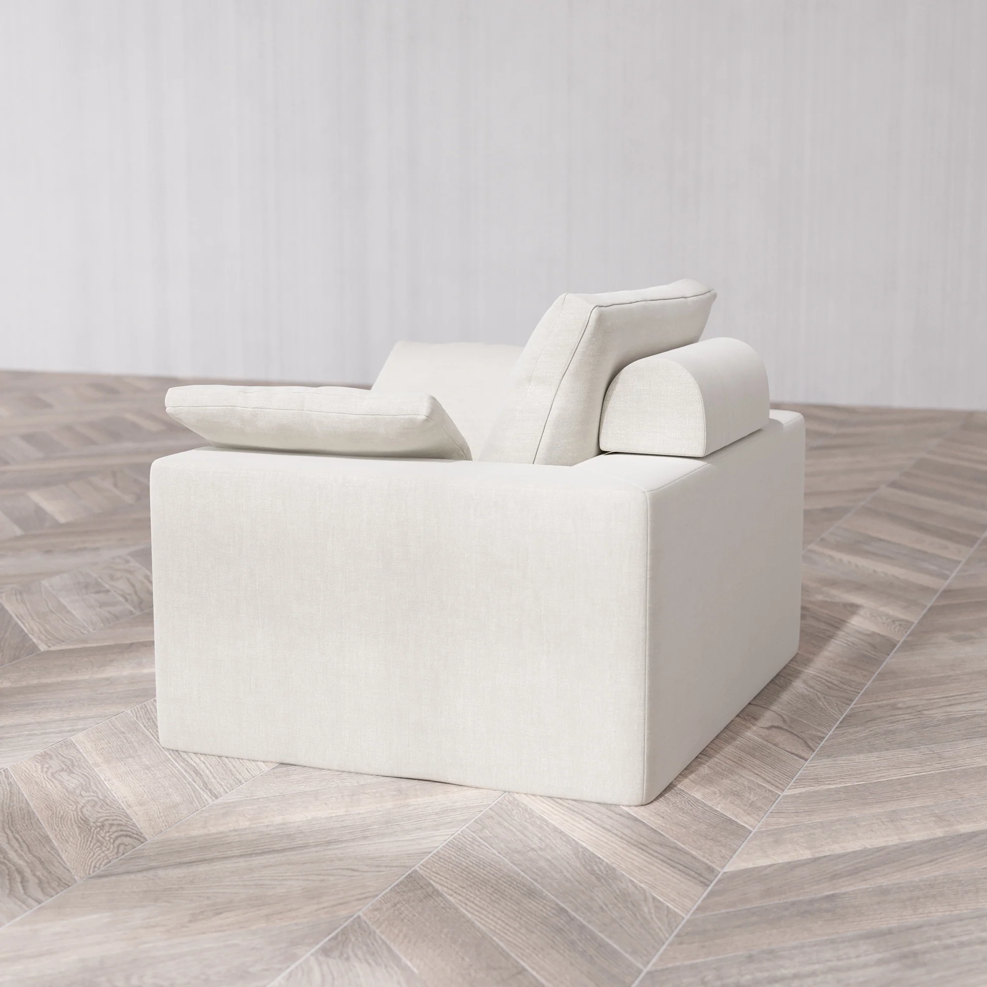 Slipcover Only - Modular Washable Armchair Cloud + Bolster Sofa in Cashew - Image 7