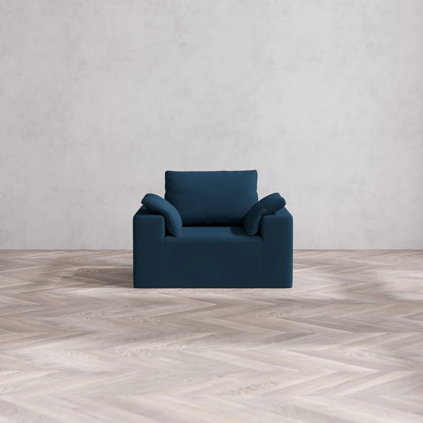 Slipcover Only - Modular Washable Armchair Cloud + Bolster Sofa in Lazuli - Image 3