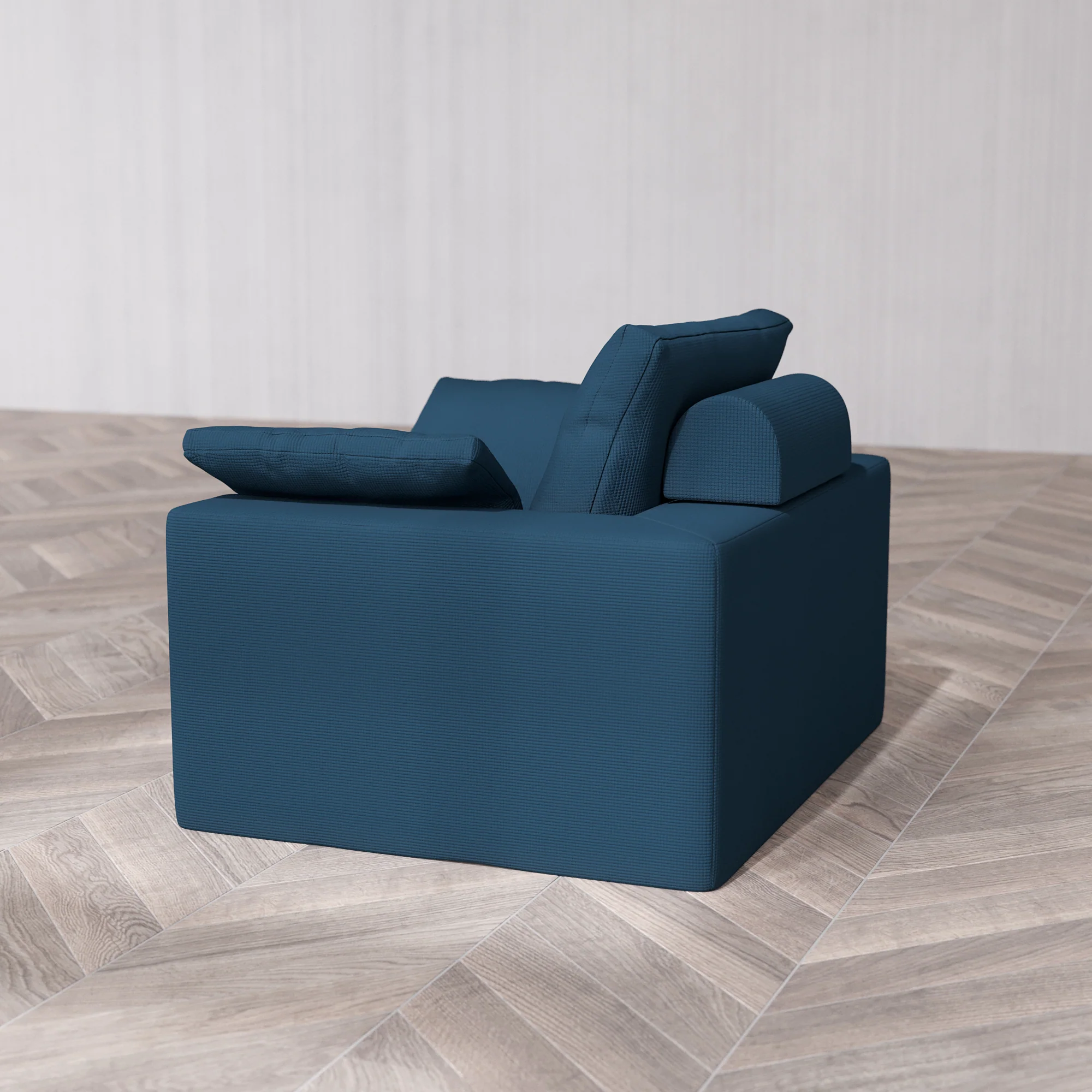 Slipcover Only - Modular Washable Armchair Cloud + Bolster Sofa in Lazuli - Image 7