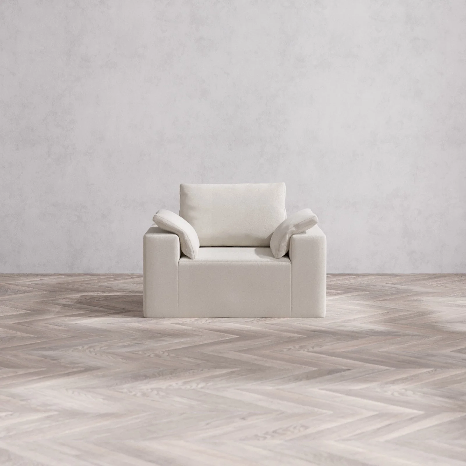 Slipcover Only - Modular Washable Armchair Cloud + Bolster Sofa in Pearl