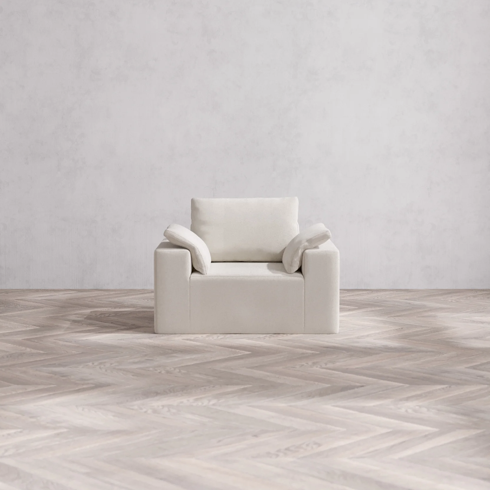Slipcover Only - Modular Washable Armchair Cloud + Bolster Sofa in Pearl - Image 3